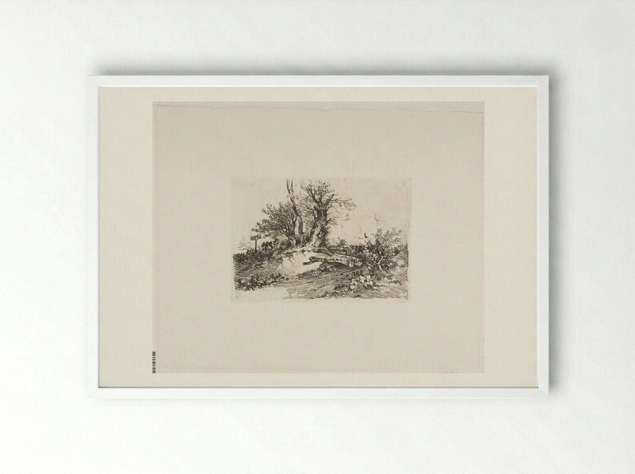 Trees on a Bank - John Crome - Framed Print White