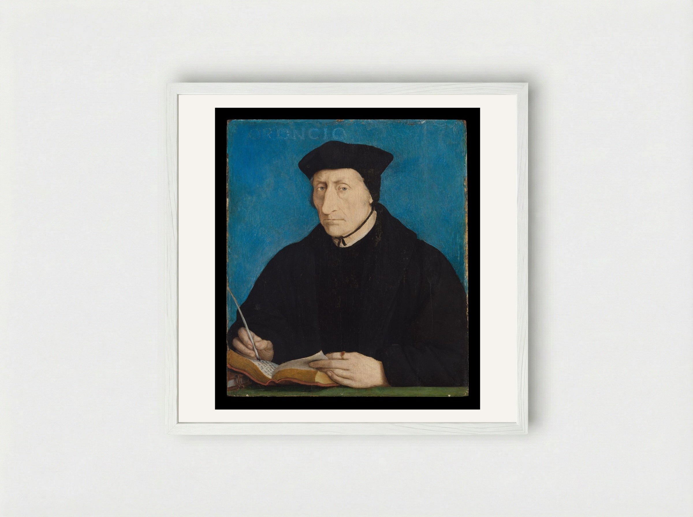 Guillaume Budé - Jean Clouet - Framed Print White