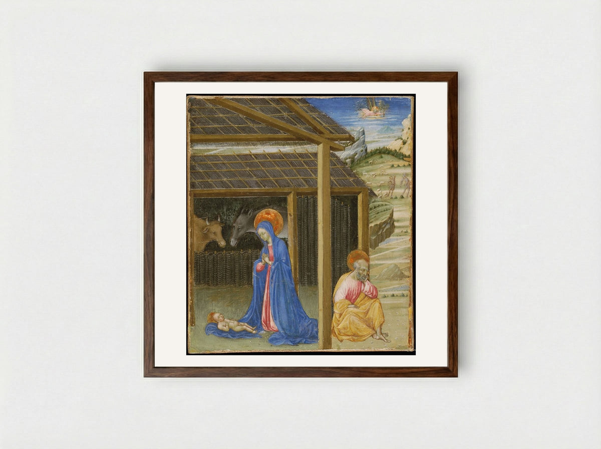 The Nativity - Giovanni di Paolo - Framed Print Dark Wood