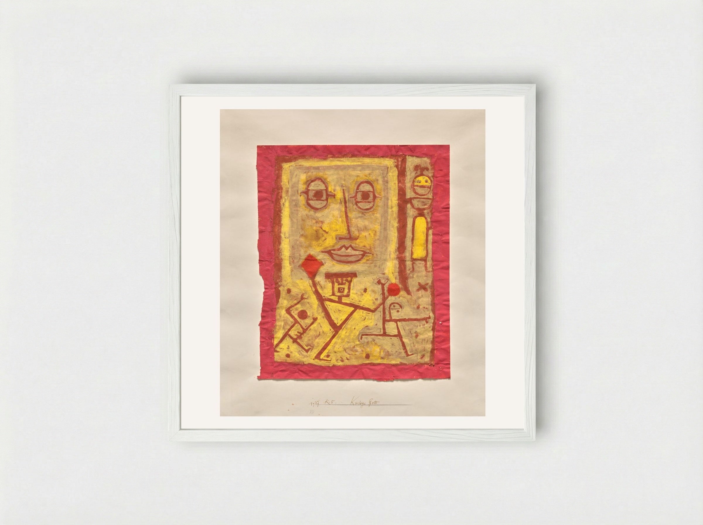 God of War (Kriegs-Gott) - Paul Klee - Framed Print White