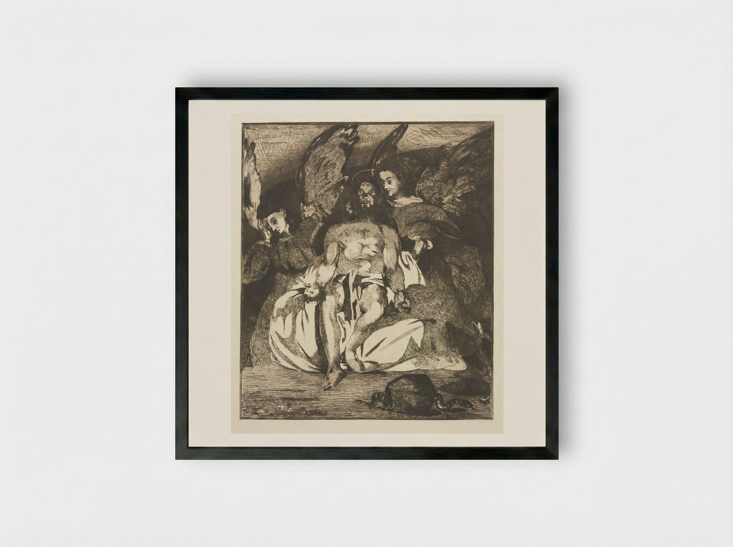 Dead Christ with Angels - Édouard Manet - Framed Print Black