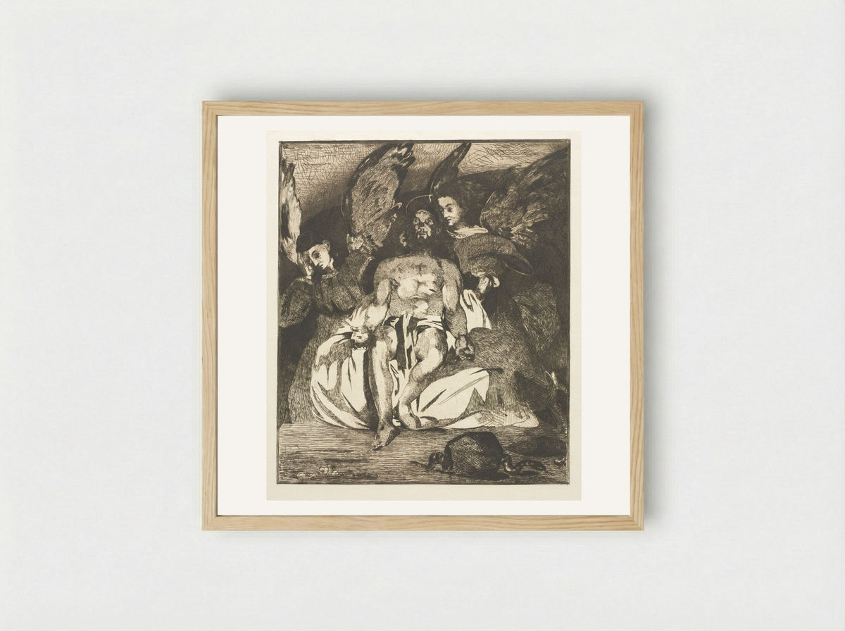 Dead Christ with Angels - Édouard Manet - Framed Print Wood