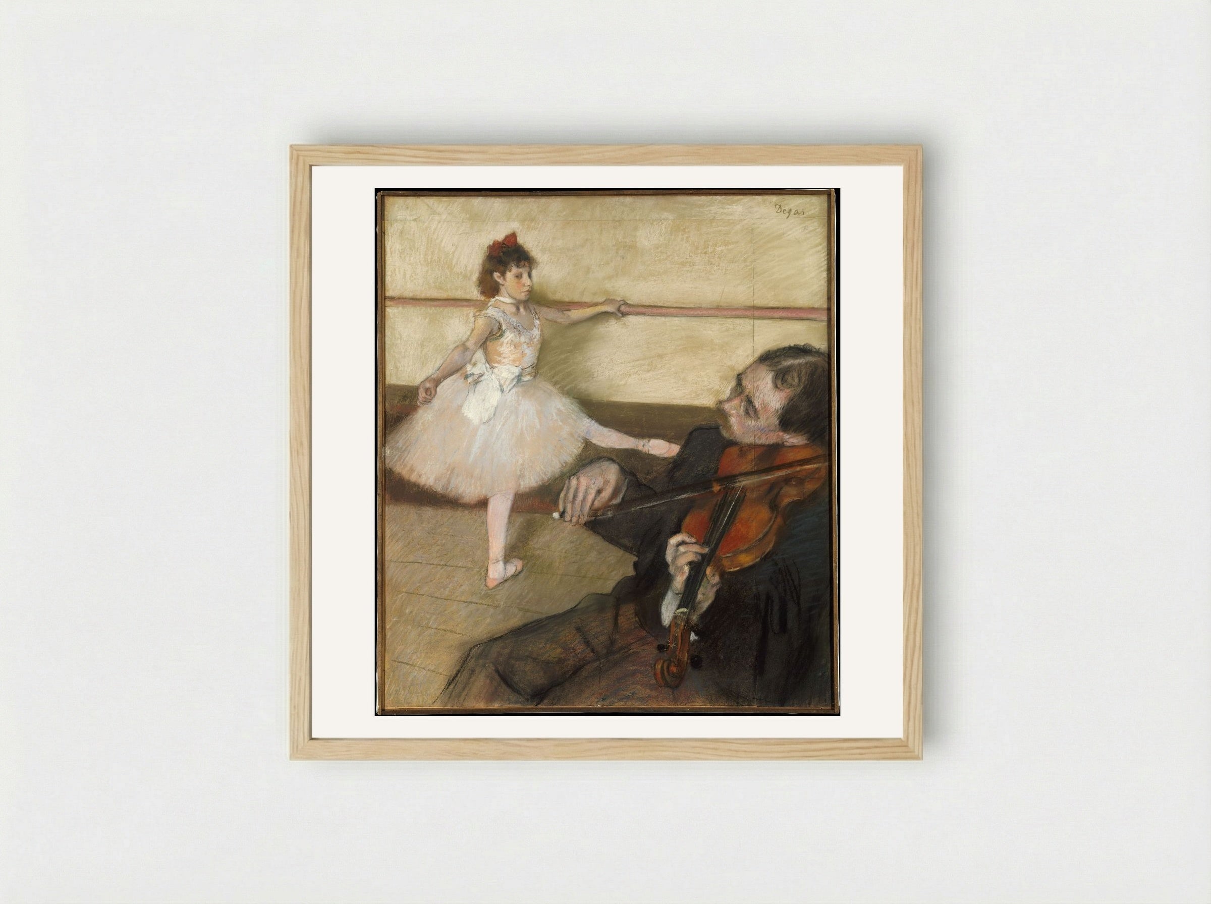 The Dance Lesson - Edgar Degas - Framed Print Wood