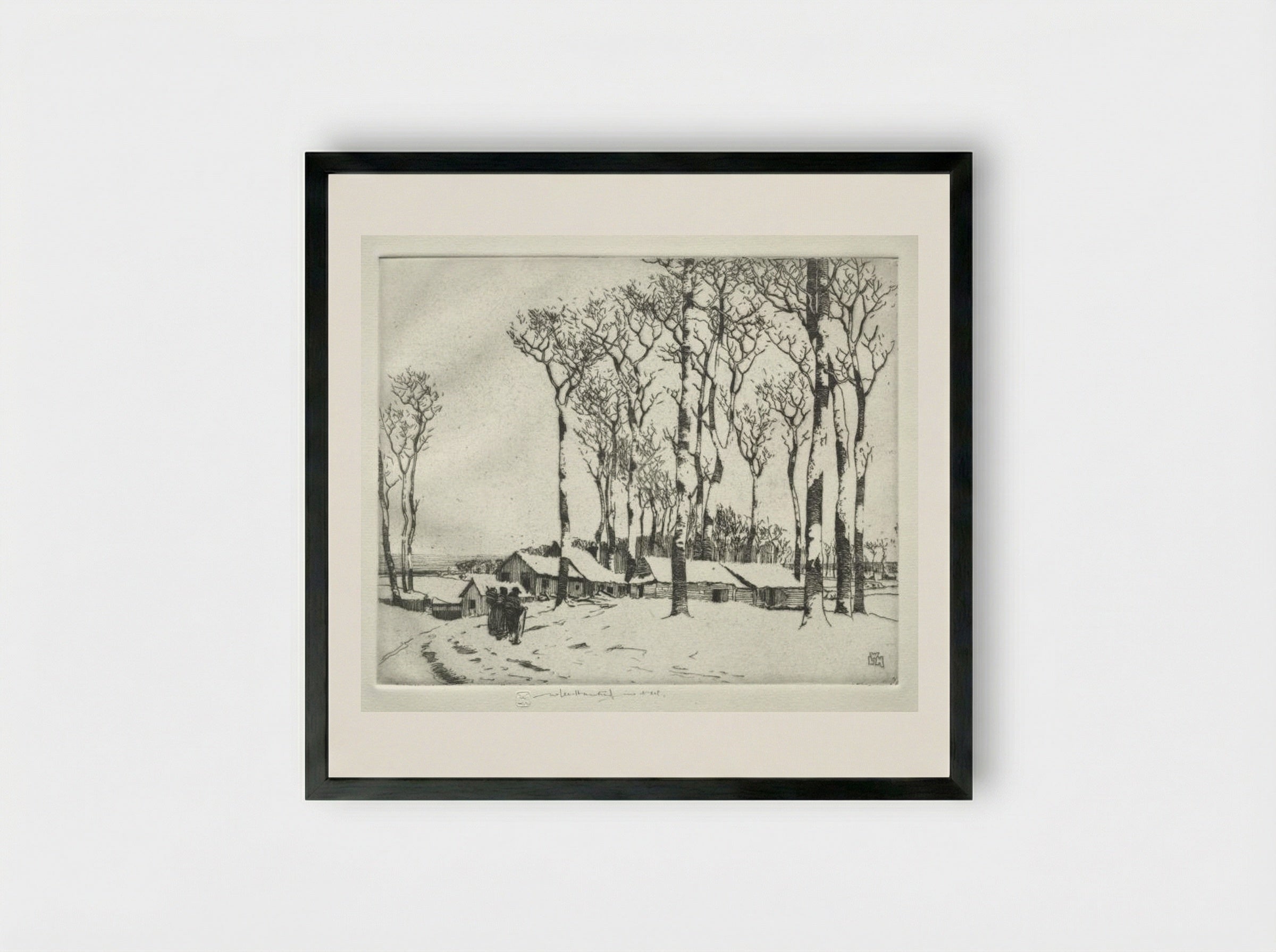 Sur la Neige (Harold Wood, near Romford) - William Lee Hankey - Framed Print Black