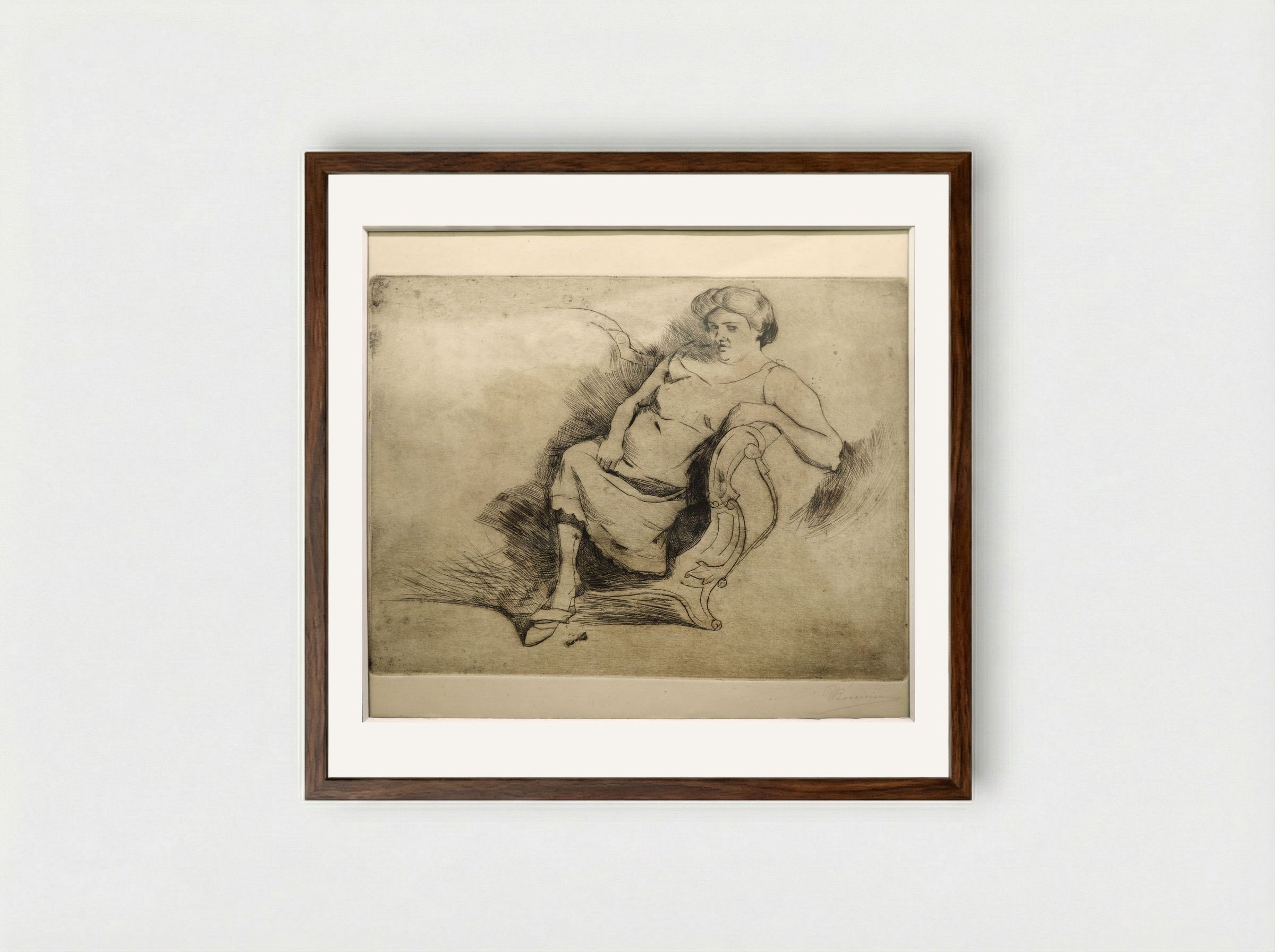 Gisella - Umberto Boccioni - Framed Print Dark Wood