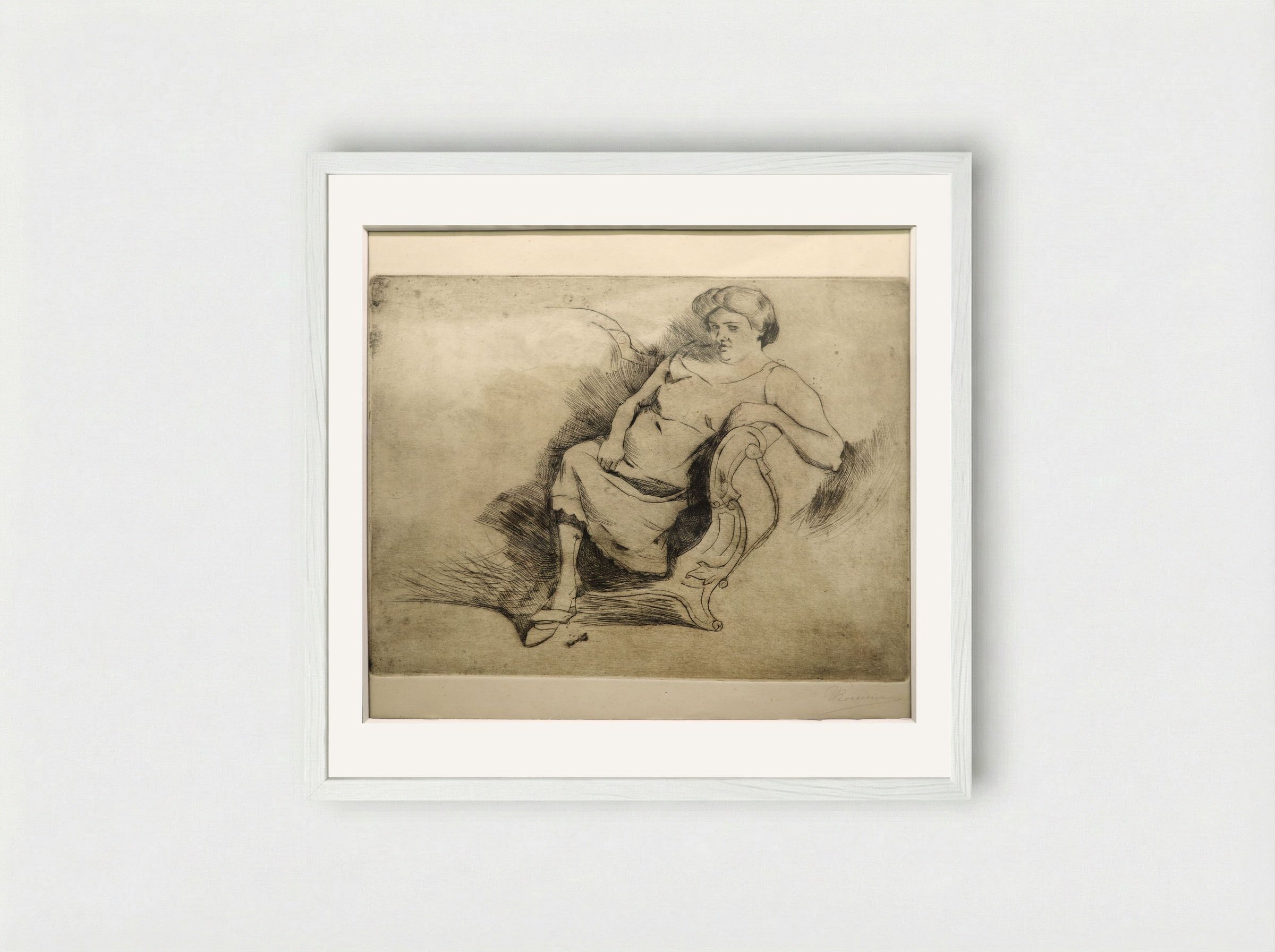 Gisella - Umberto Boccioni - Framed Print White