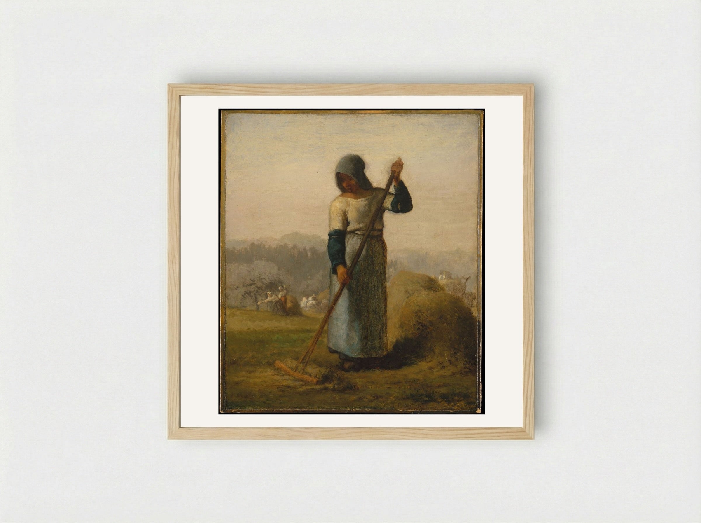 Woman with a Rake - Jean-François Millet - Framed Print Wood
