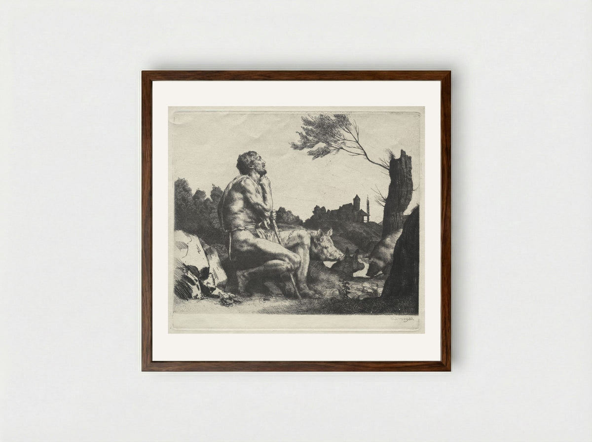 The Prodigal Son - William Strang - Framed Print Dark Wood