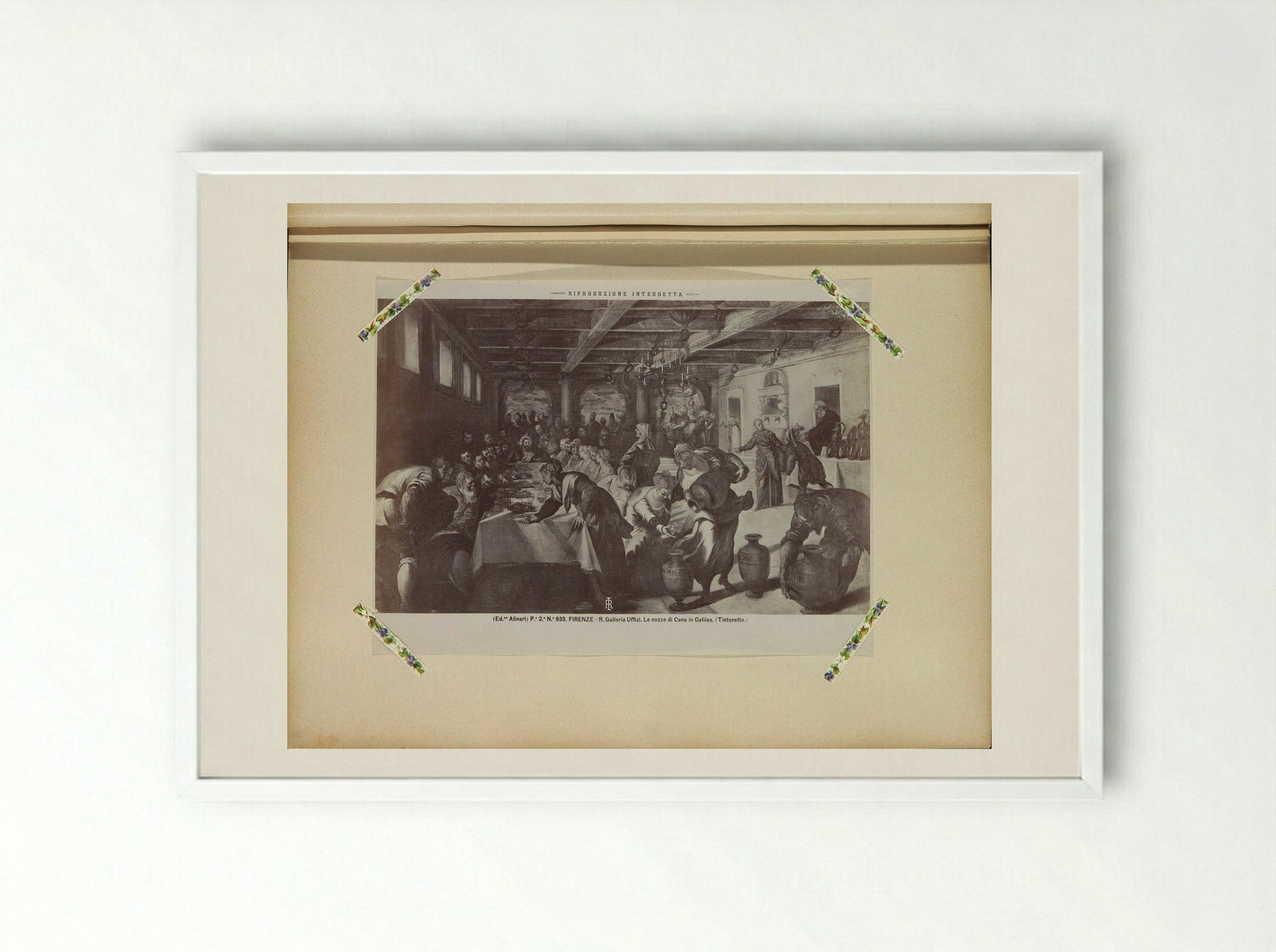 The Wedding Feast at Cana (After Tintoretto) - Fratelli Alinari - Framed Print White