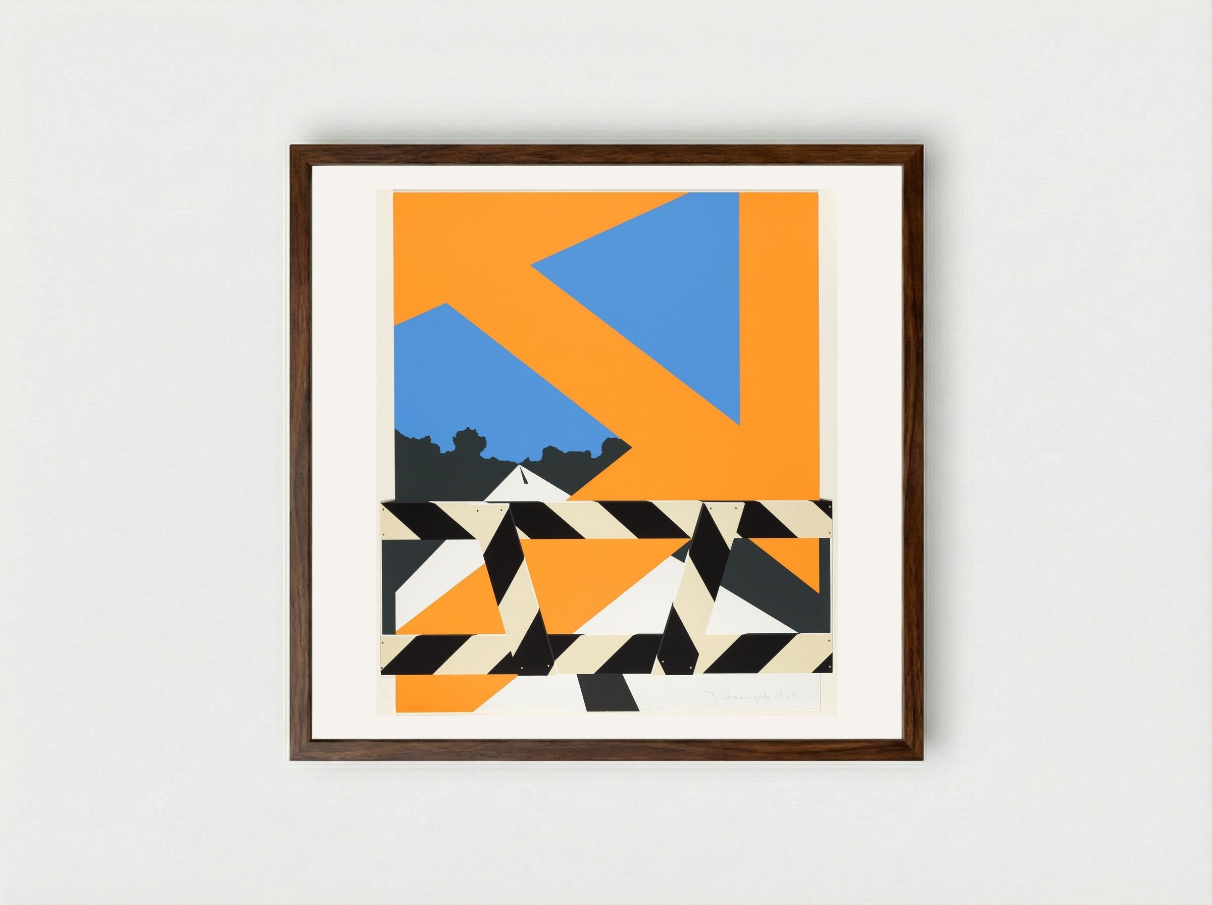 Bridge Barrier - Allan D'Arcangelo - Framed Print Dark Wood