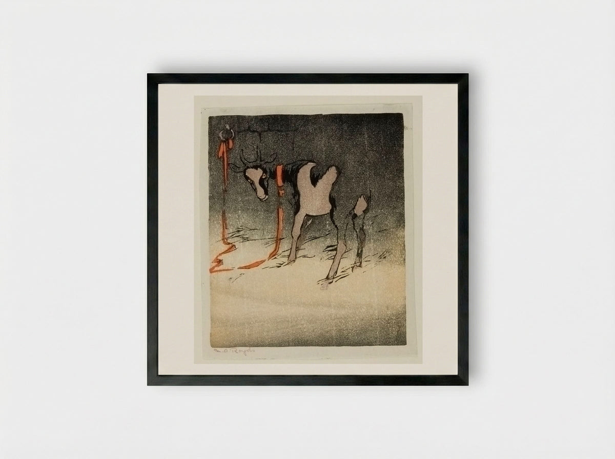 The Red Tether - Mabel Royds - Framed Print Black