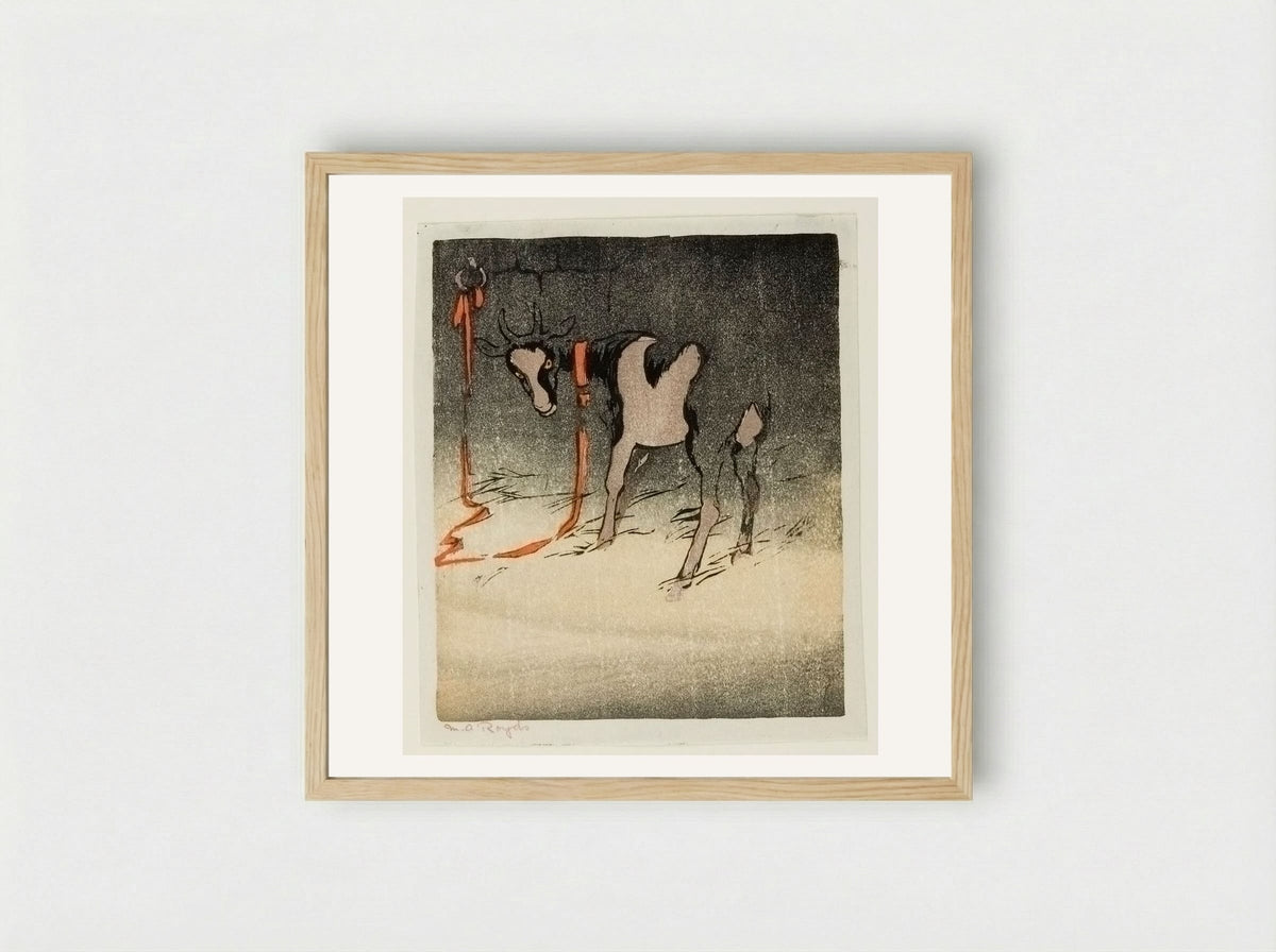 The Red Tether - Mabel Royds - Framed Print Wood