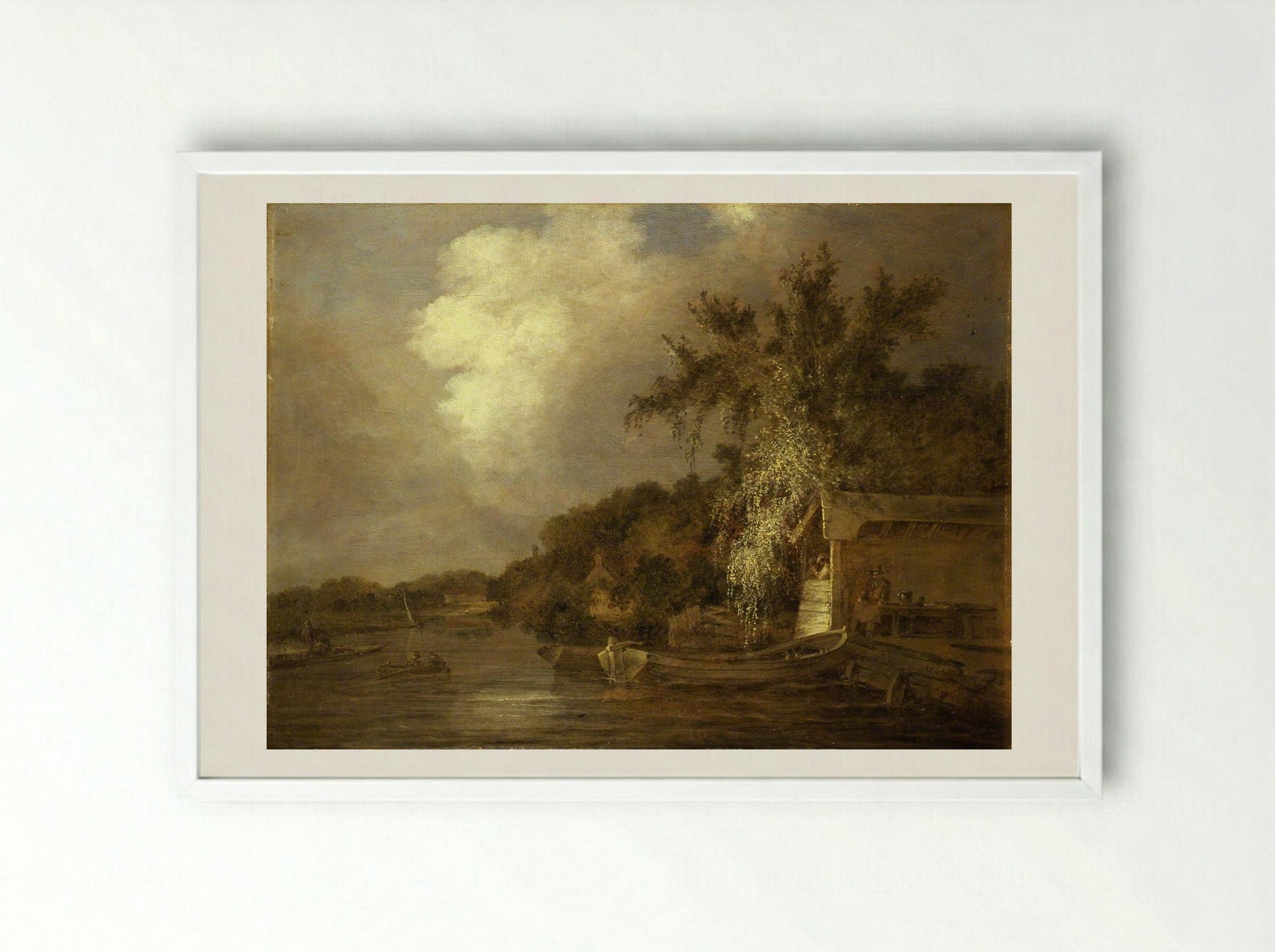 The Yare at Thorpe, Norwich - John Crome - Framed Print White
