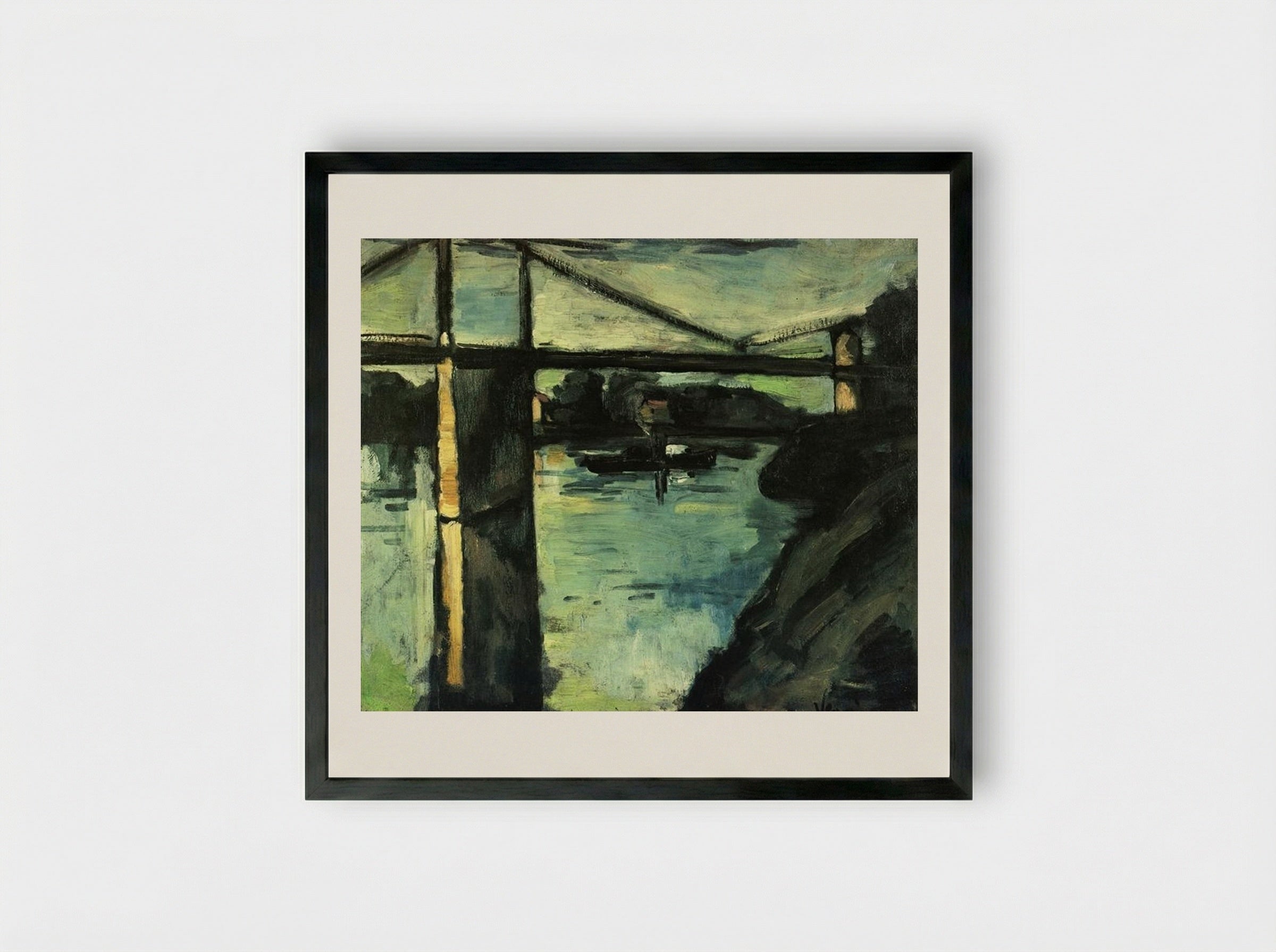 The Pont de Chatou - Maurice de Vlaminck - Framed Print Black