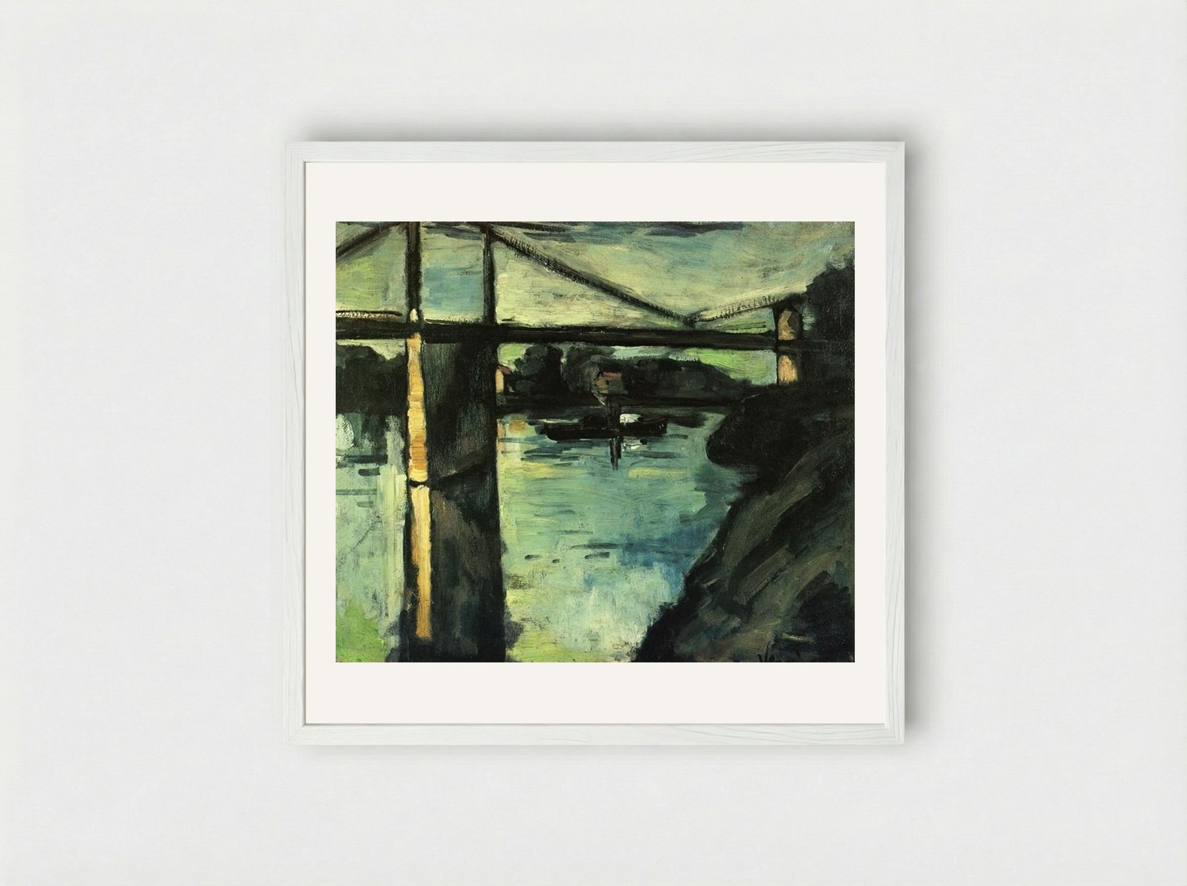The Pont de Chatou - Maurice de Vlaminck - Framed Print White