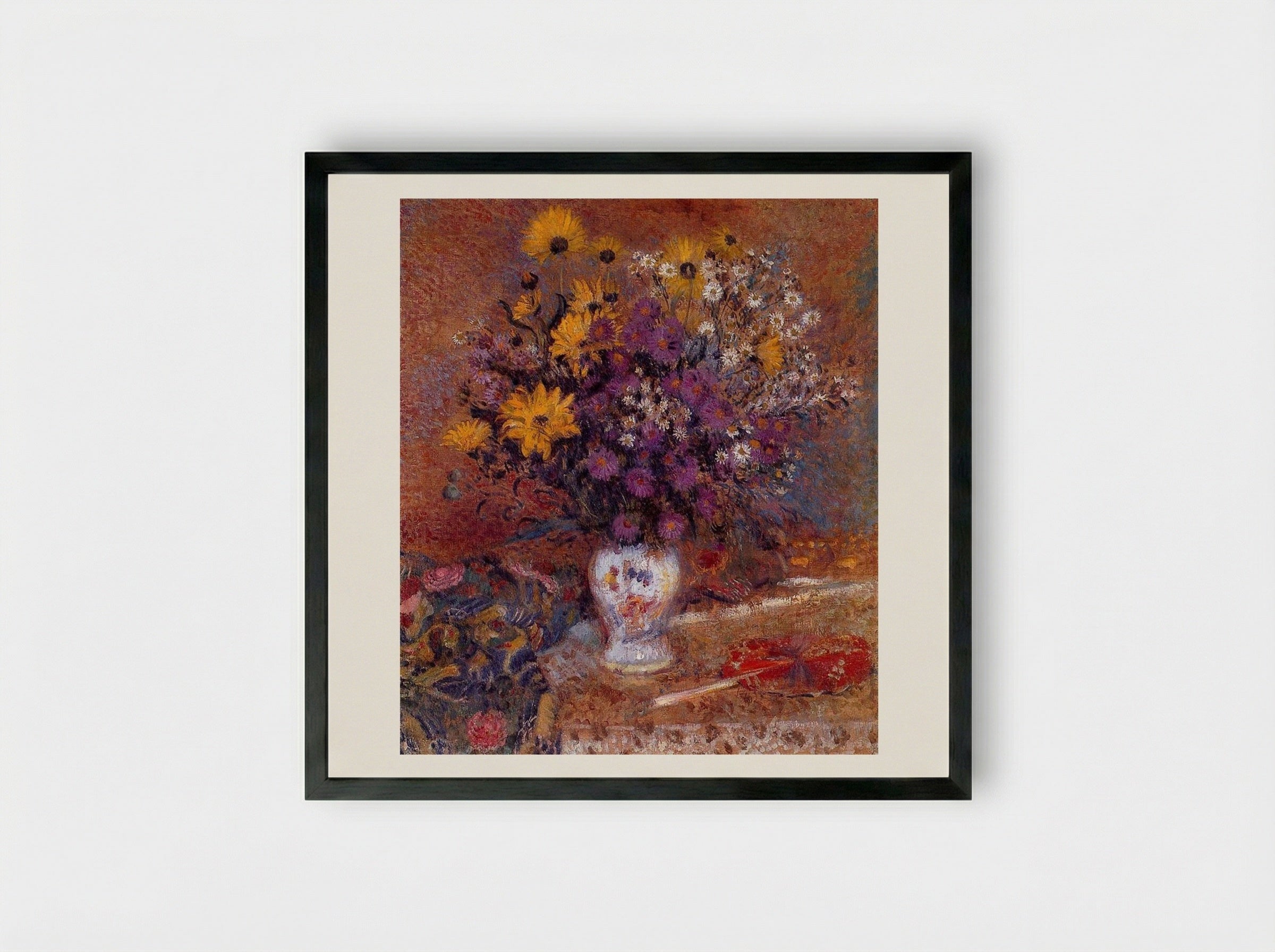 Vase of Flowers - Georges Lemmen - Framed Print Black