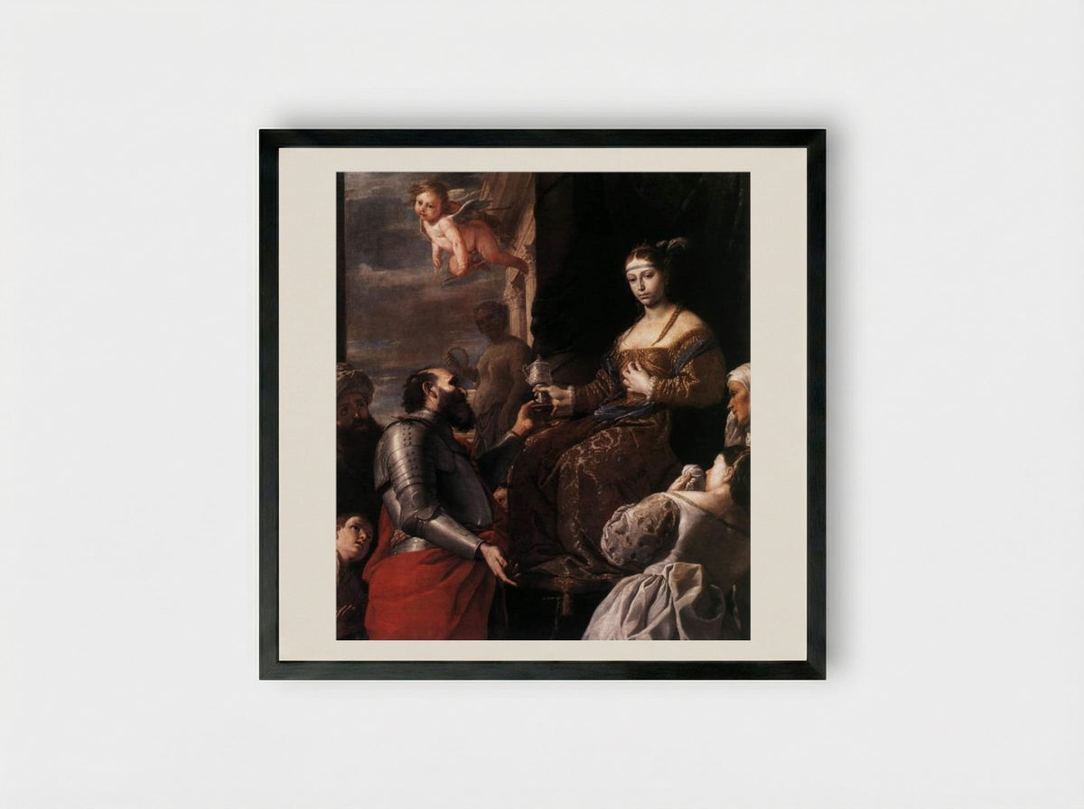 Sophonisba Receiving the Goblet - Mattia Preti - Framed Print Black