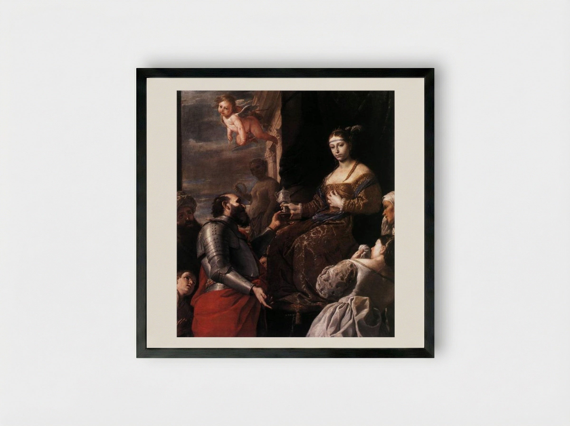 Sophonisba Receiving the Goblet - Mattia Preti - Framed Print Black