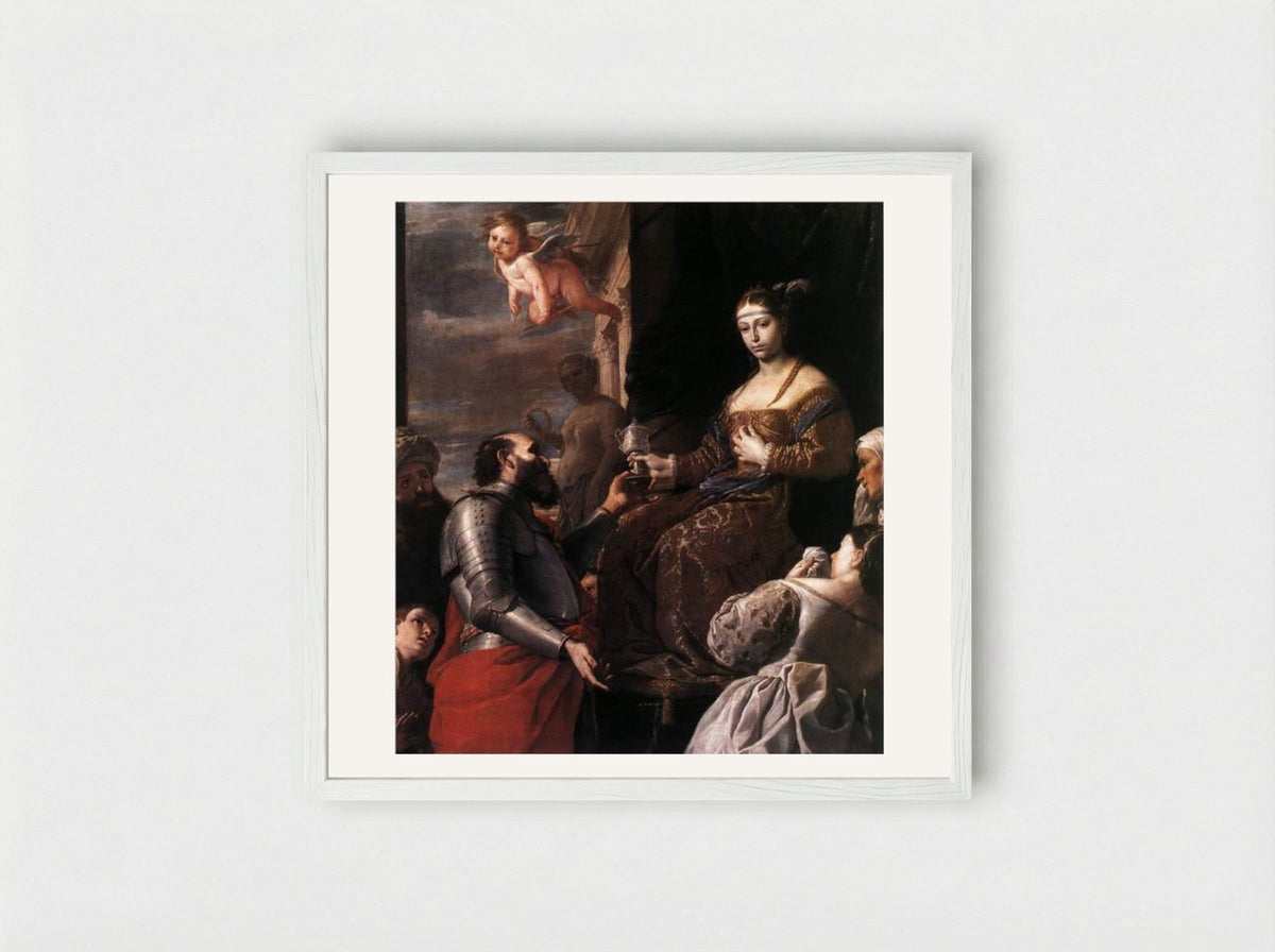 Sophonisba Receiving the Goblet - Mattia Preti - Framed Print White