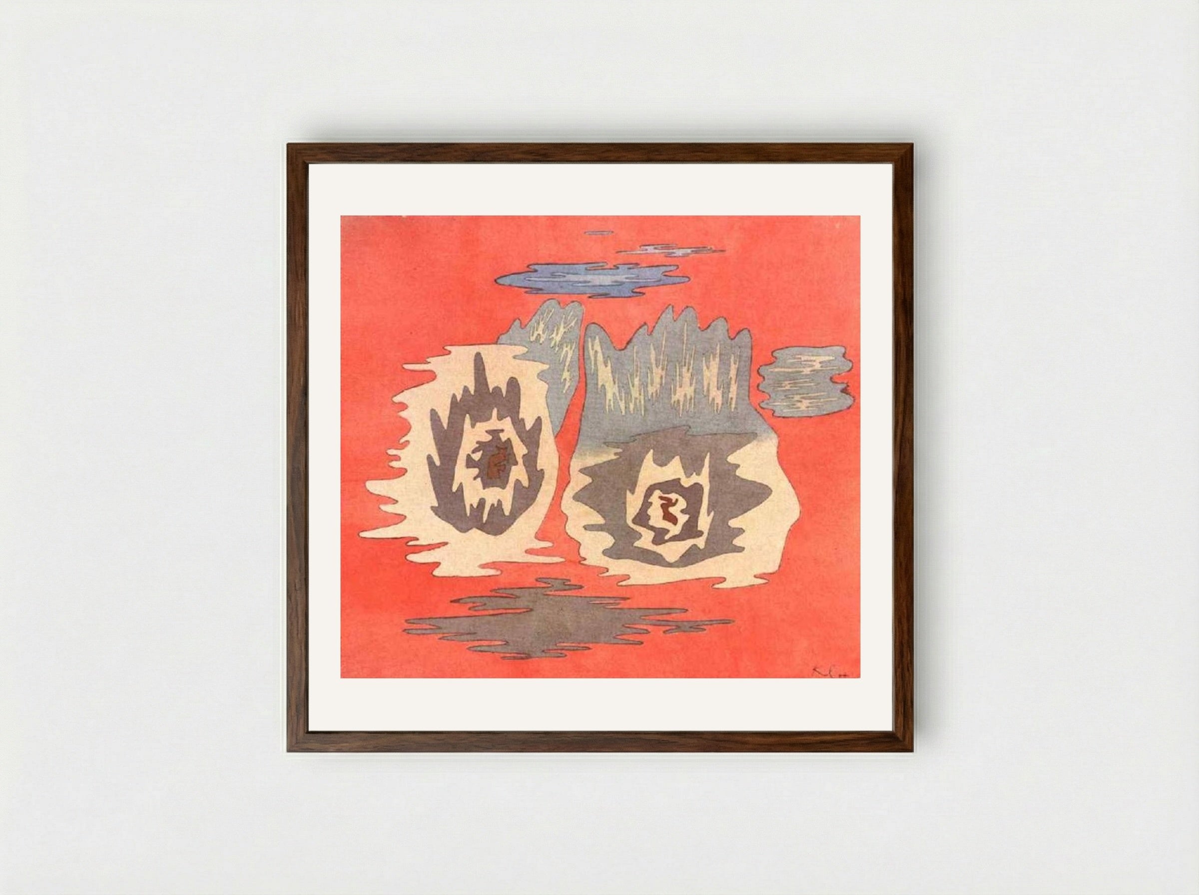 The Place of the Twins - Paul Klee - Framed Print Dark Wood
