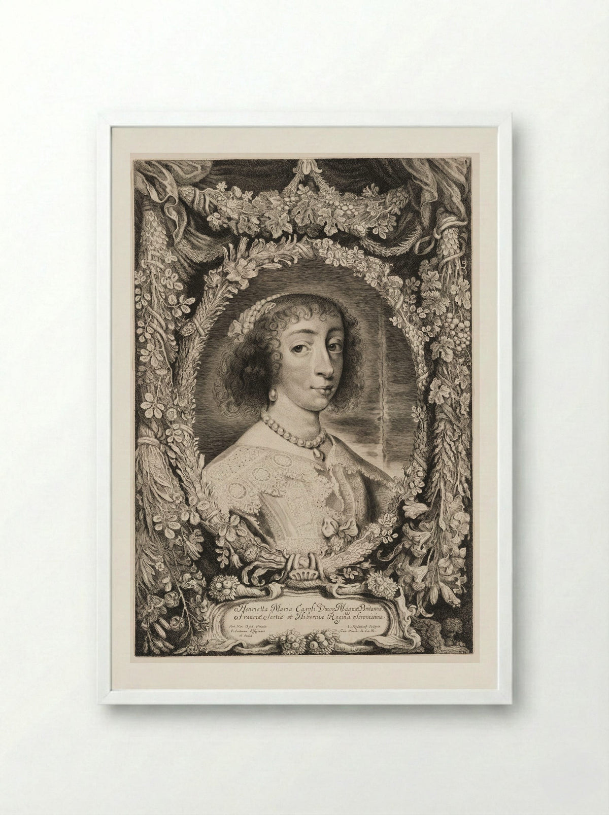 Henrietta Maria - Jonas Suyderhoef - Framed Print White