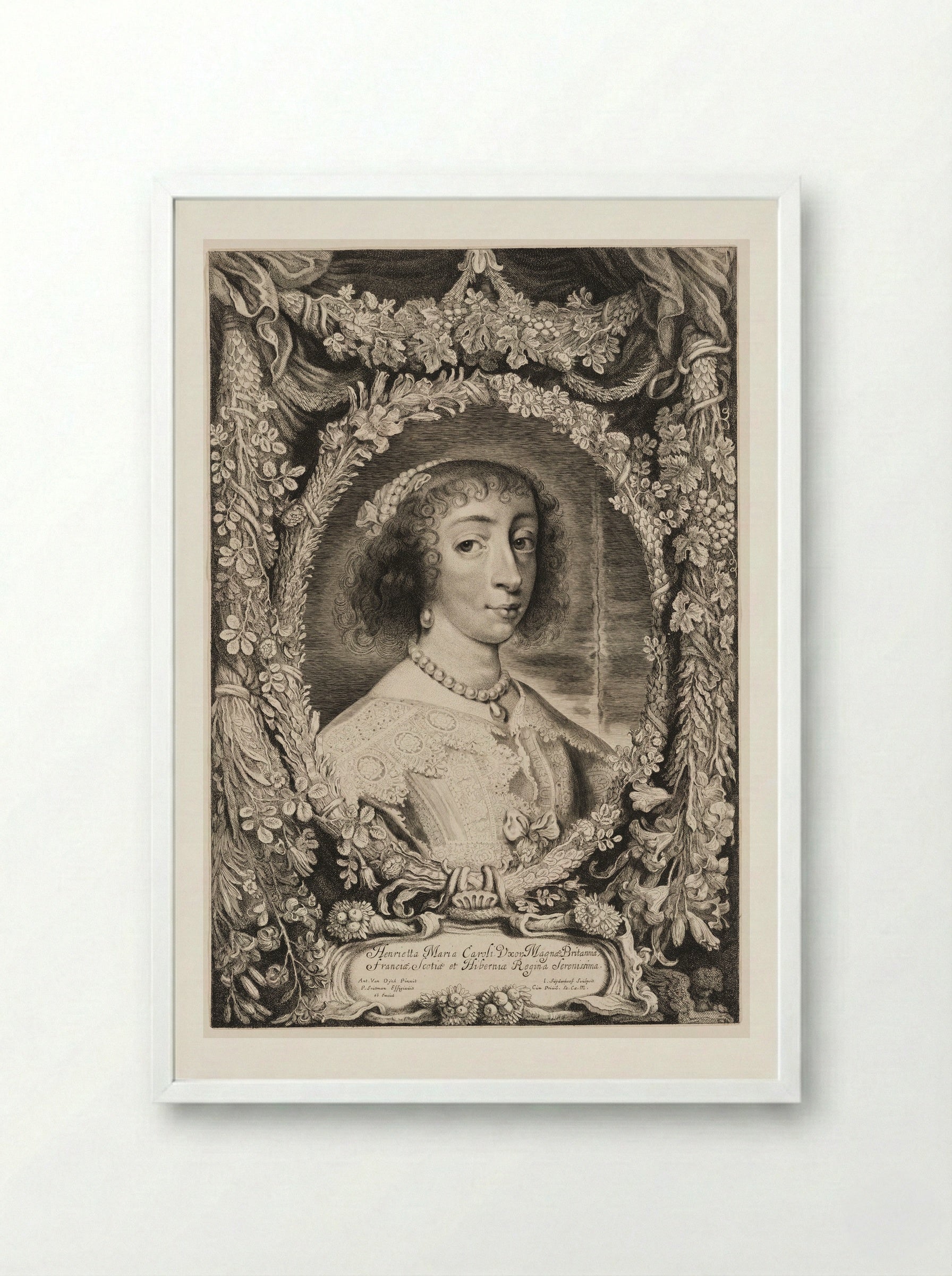 Henrietta Maria - Jonas Suyderhoef - Framed Print White
