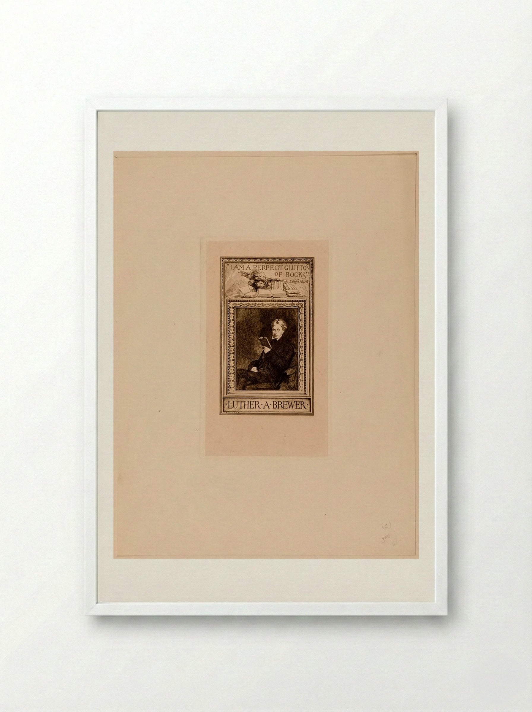 Bookplate of Luther A. Brewer - Sidney L. Smith - Framed Print White