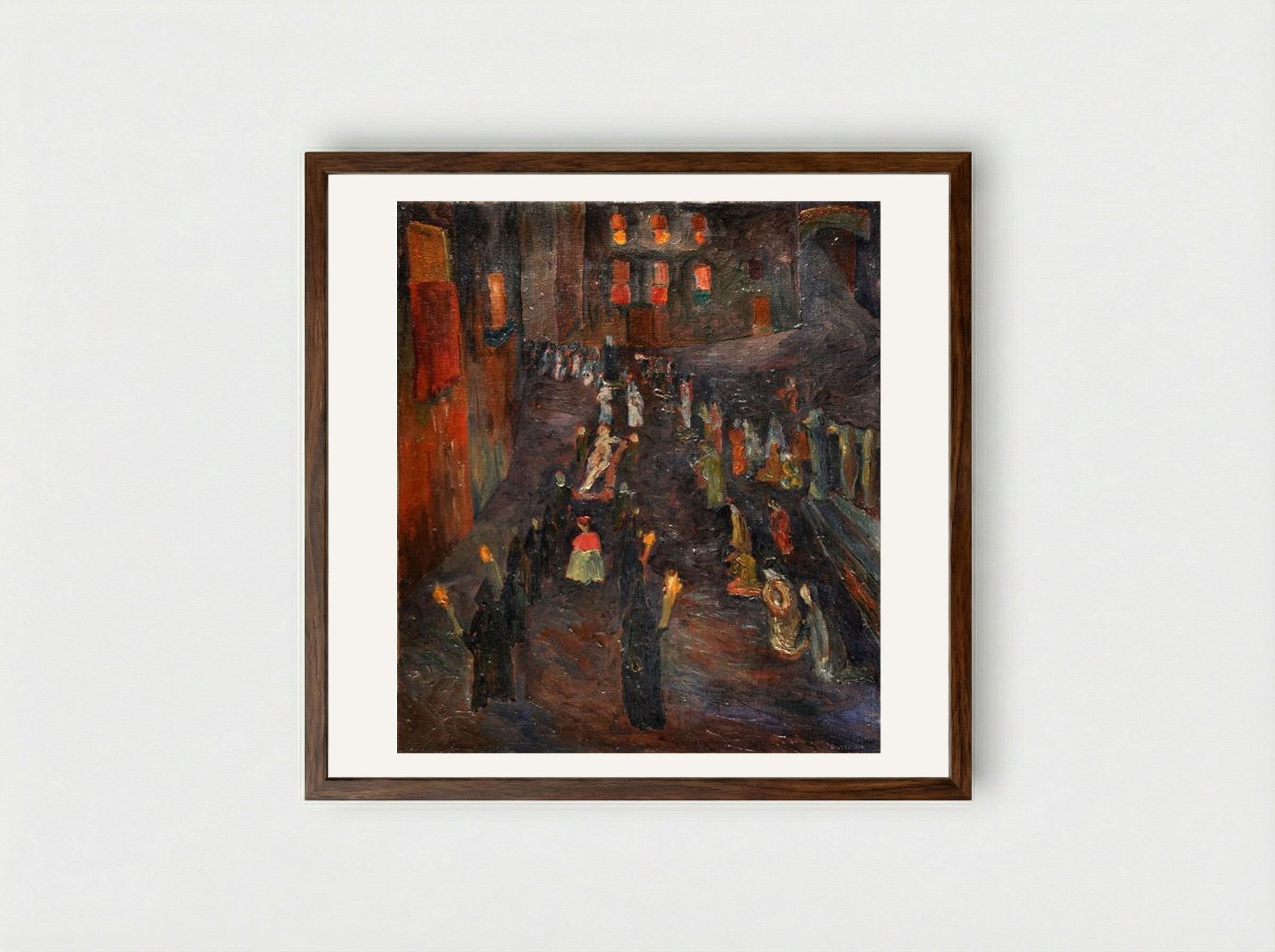 Procession of the Dead Christ - Alberto Burri - Framed Print Dark Wood