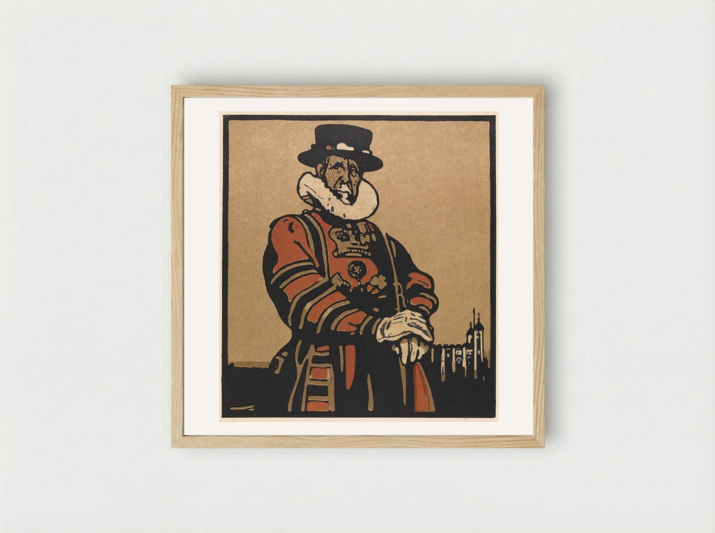 London Types: Beefeater - William Nicholson - Framed Print Wood