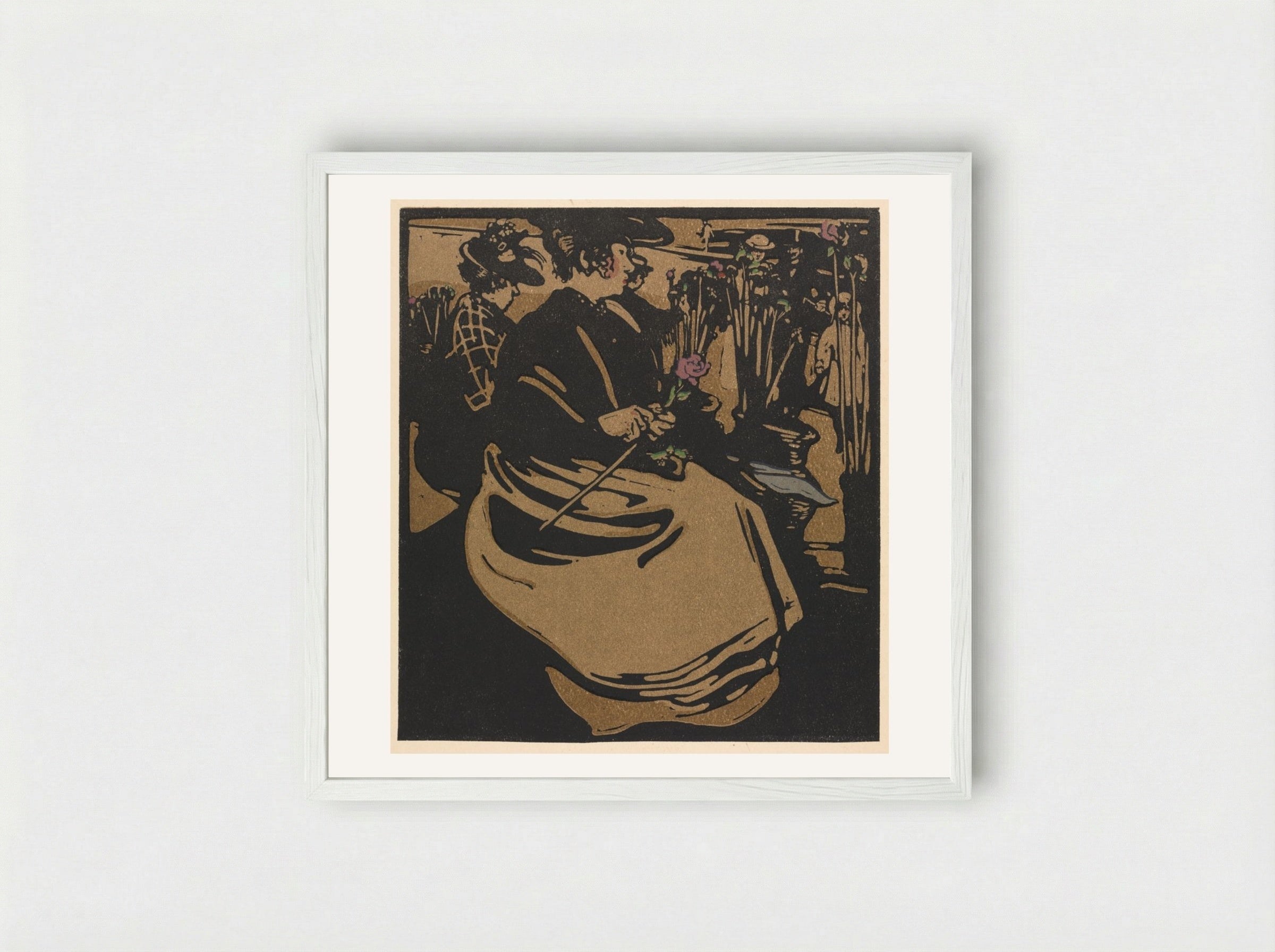 London Types: Flower Girl - William Nicholson - Framed Print White