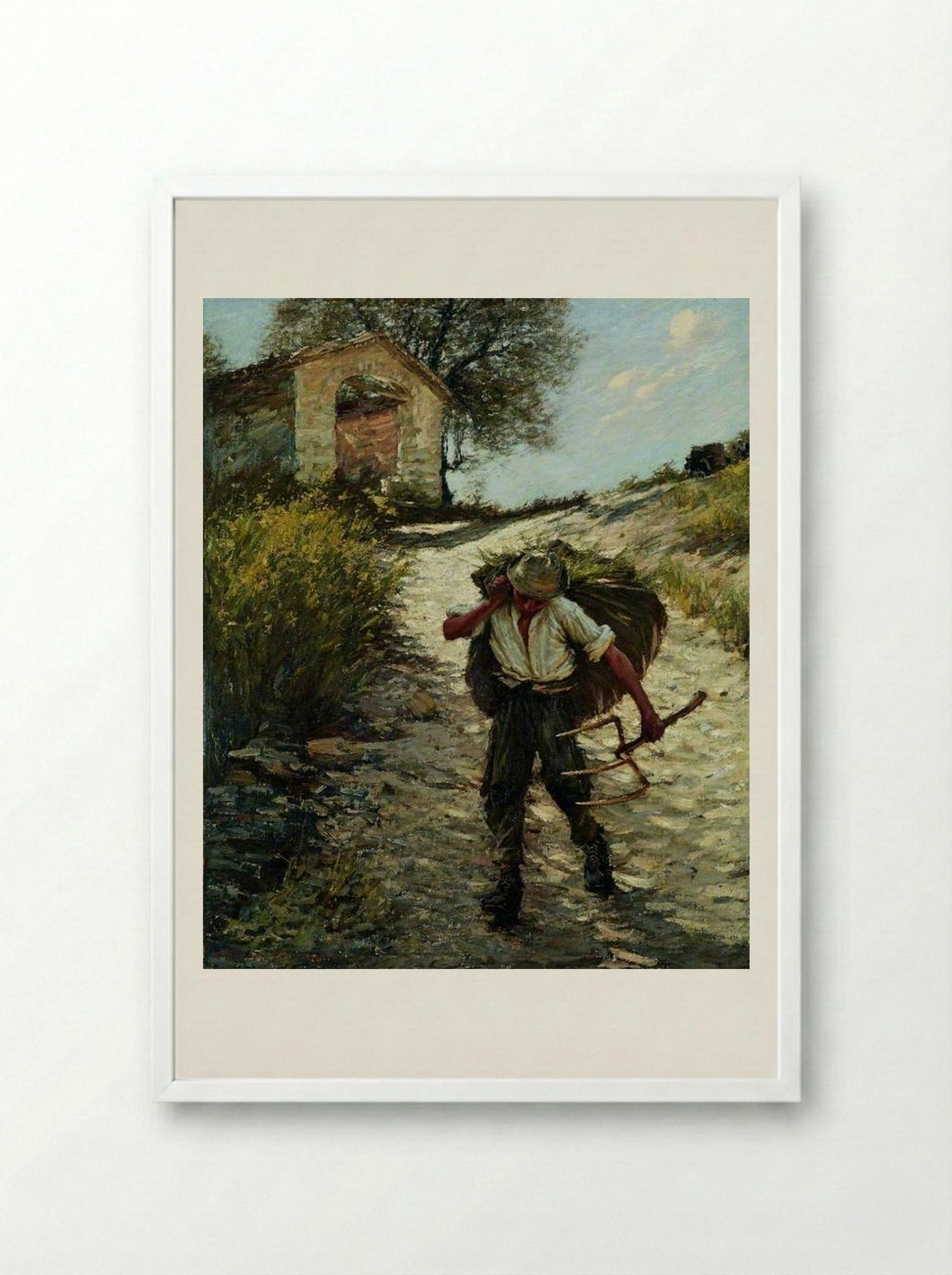 Ancient Provençal Road - Henry Herbert La Thangue - Framed Print White