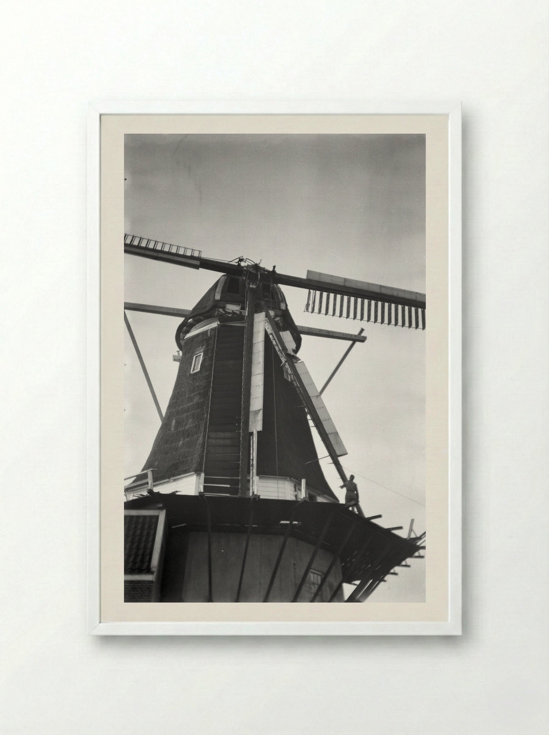 Stellingmolen (Windmill Study) - Willem Westbroek - Framed Print White