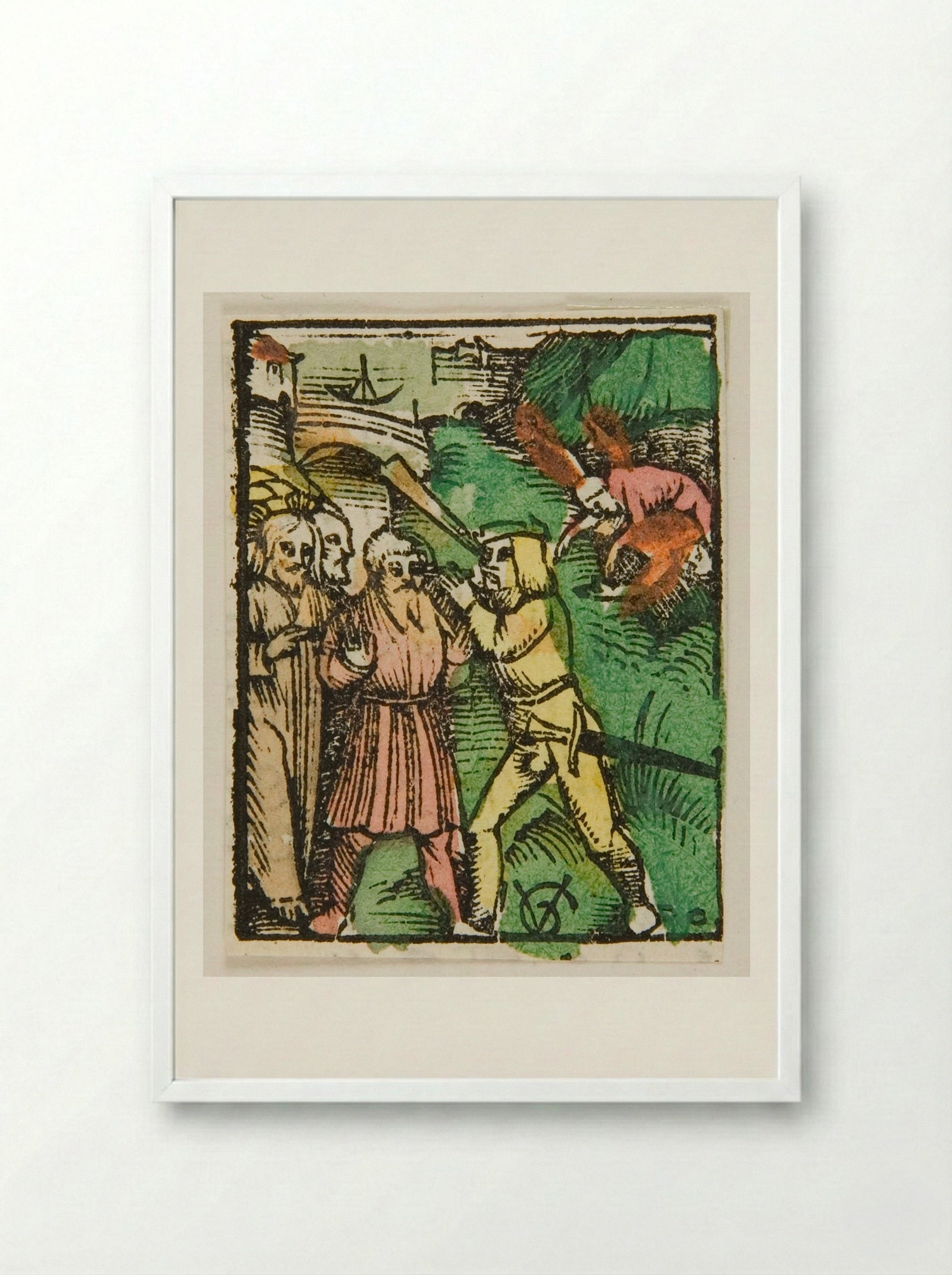 The Mote and the Beam - Urs Graf - Framed Print White