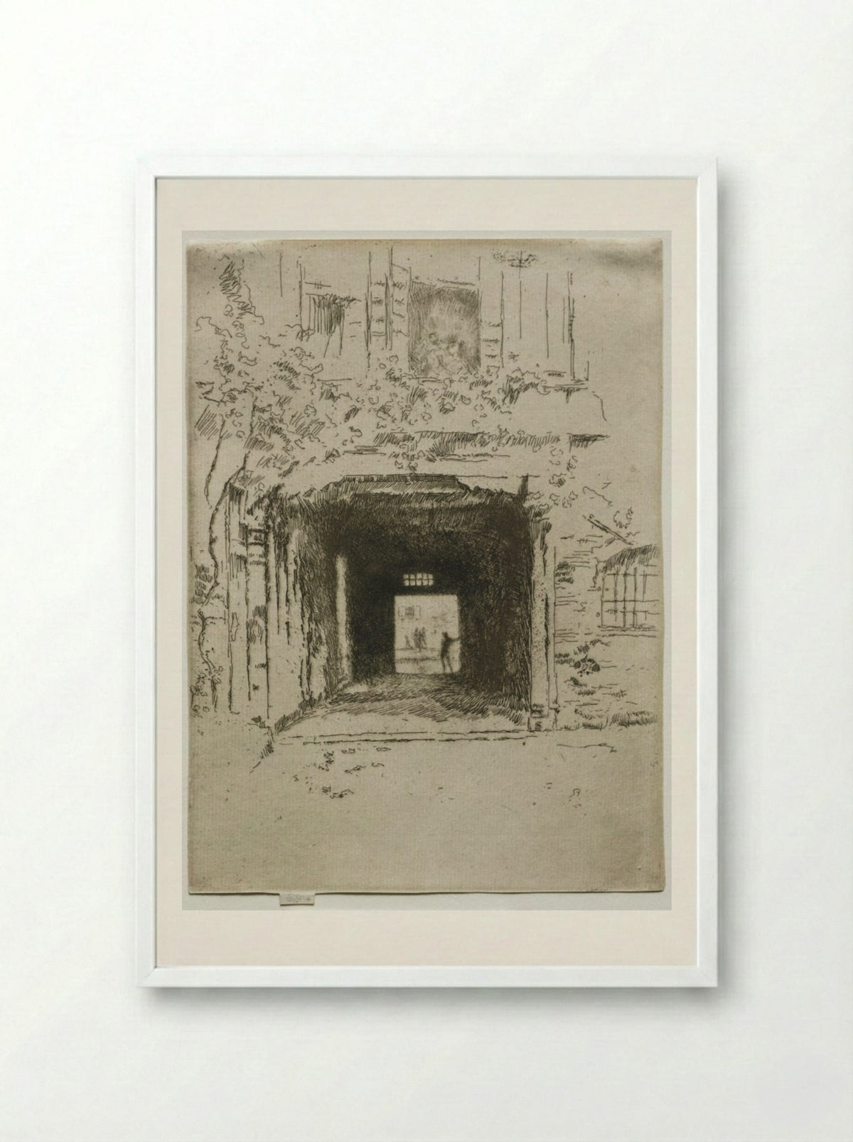 Doorway and Vine - James McNeill Whistler - Framed Print White