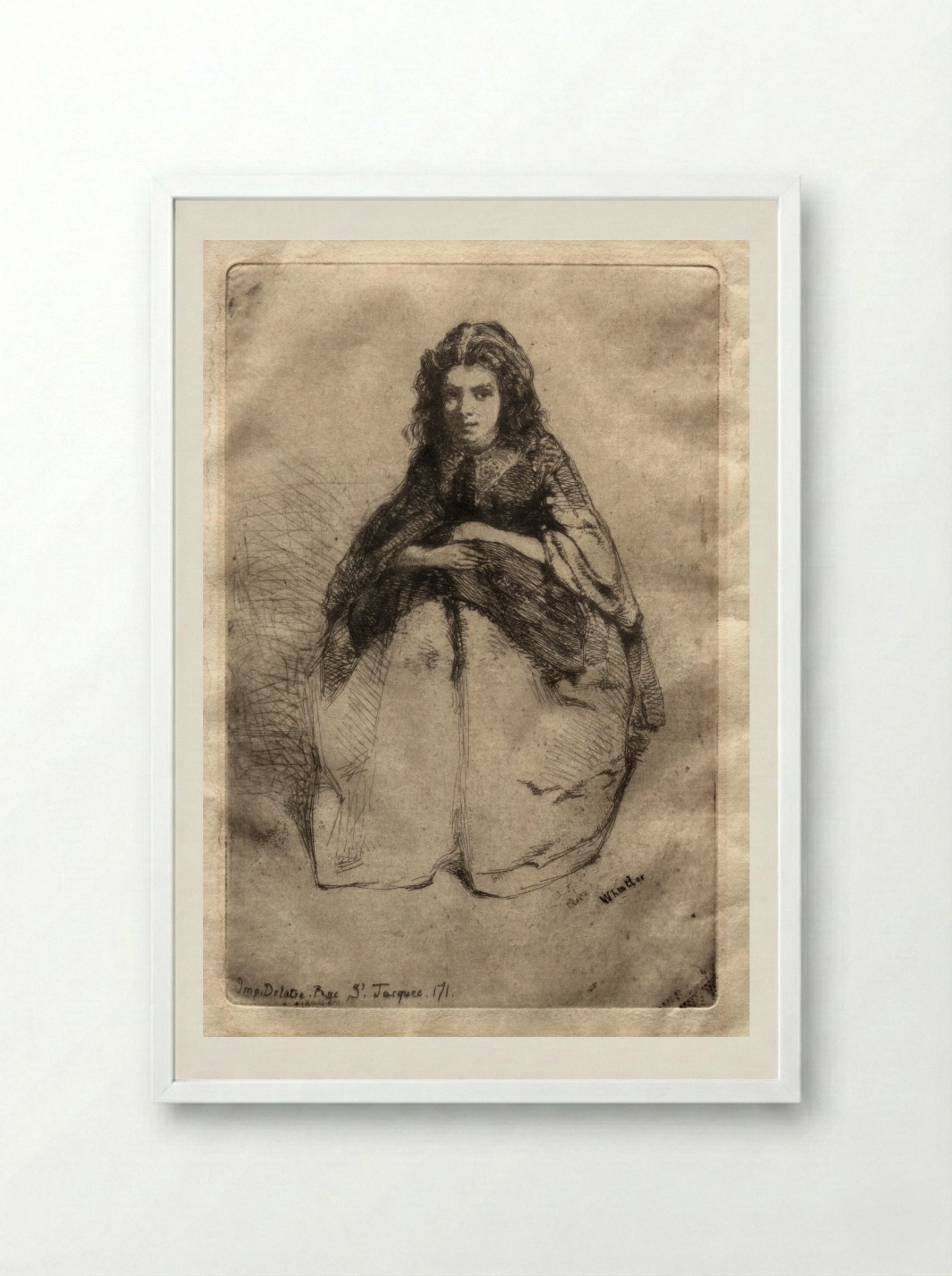 Fummette - James McNeill Whistler - Framed Print White
