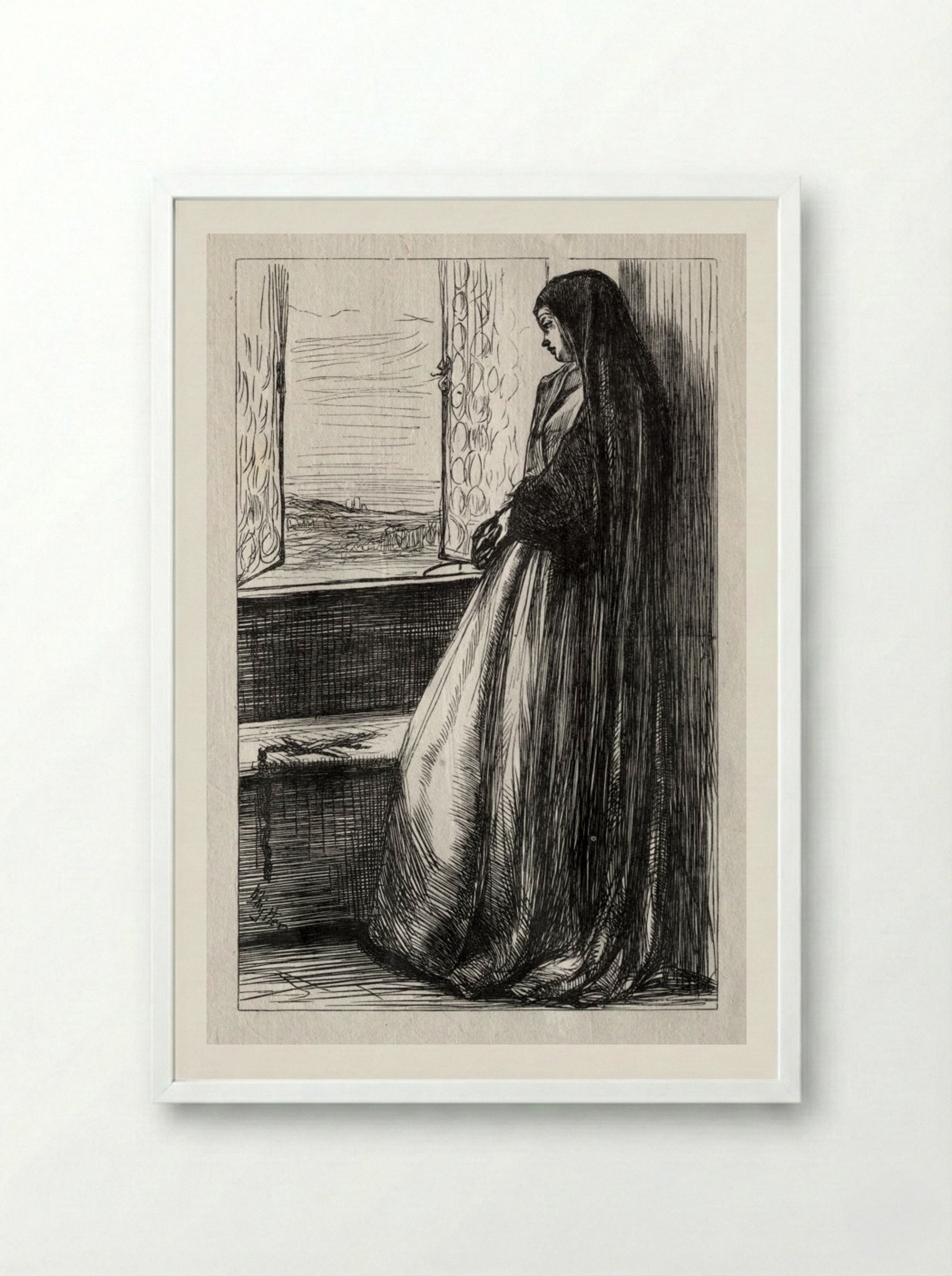 Illustration for Count Bruckhardt in Once a Week - James McNeill Whistler - Framed Print White