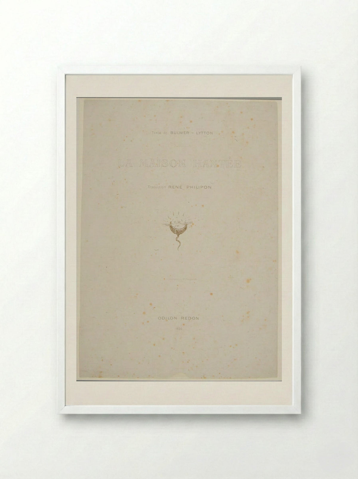 Frontispiece for La Maison Hantée - Odilon Redon - Framed Print White