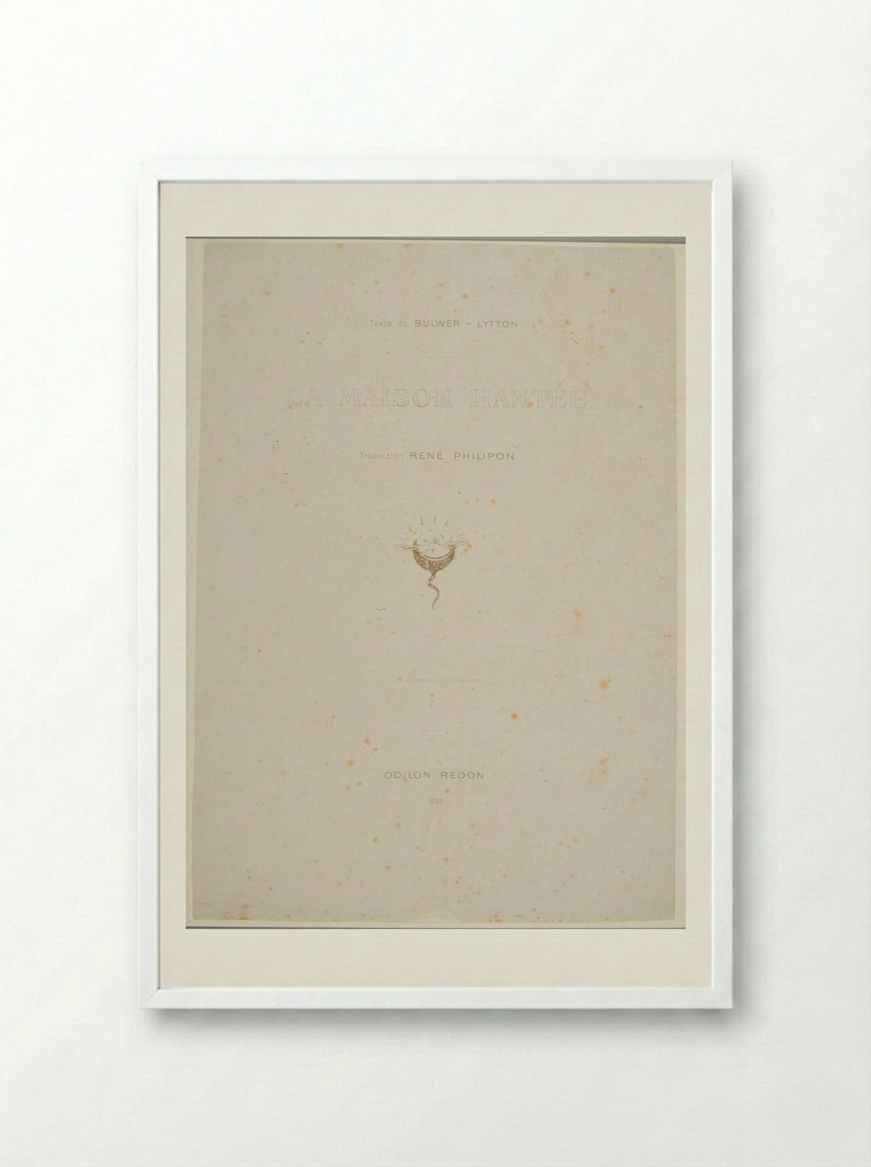 Frontispiece for La Maison Hantée - Odilon Redon - Framed Print White