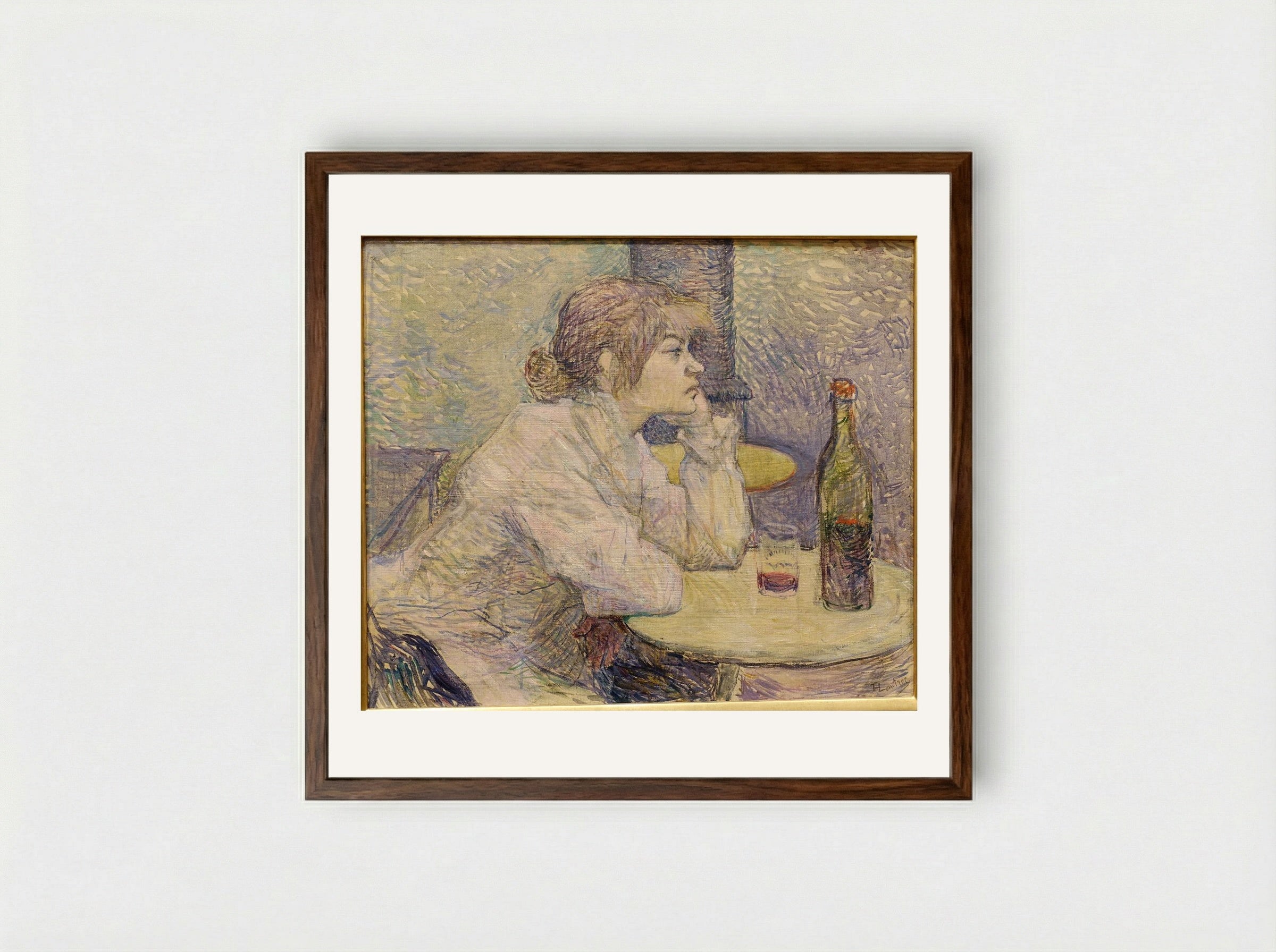 The Hangover (Suzanne Valadon) - Henri de Toulouse-Lautrec - Framed Print Dark Wood
