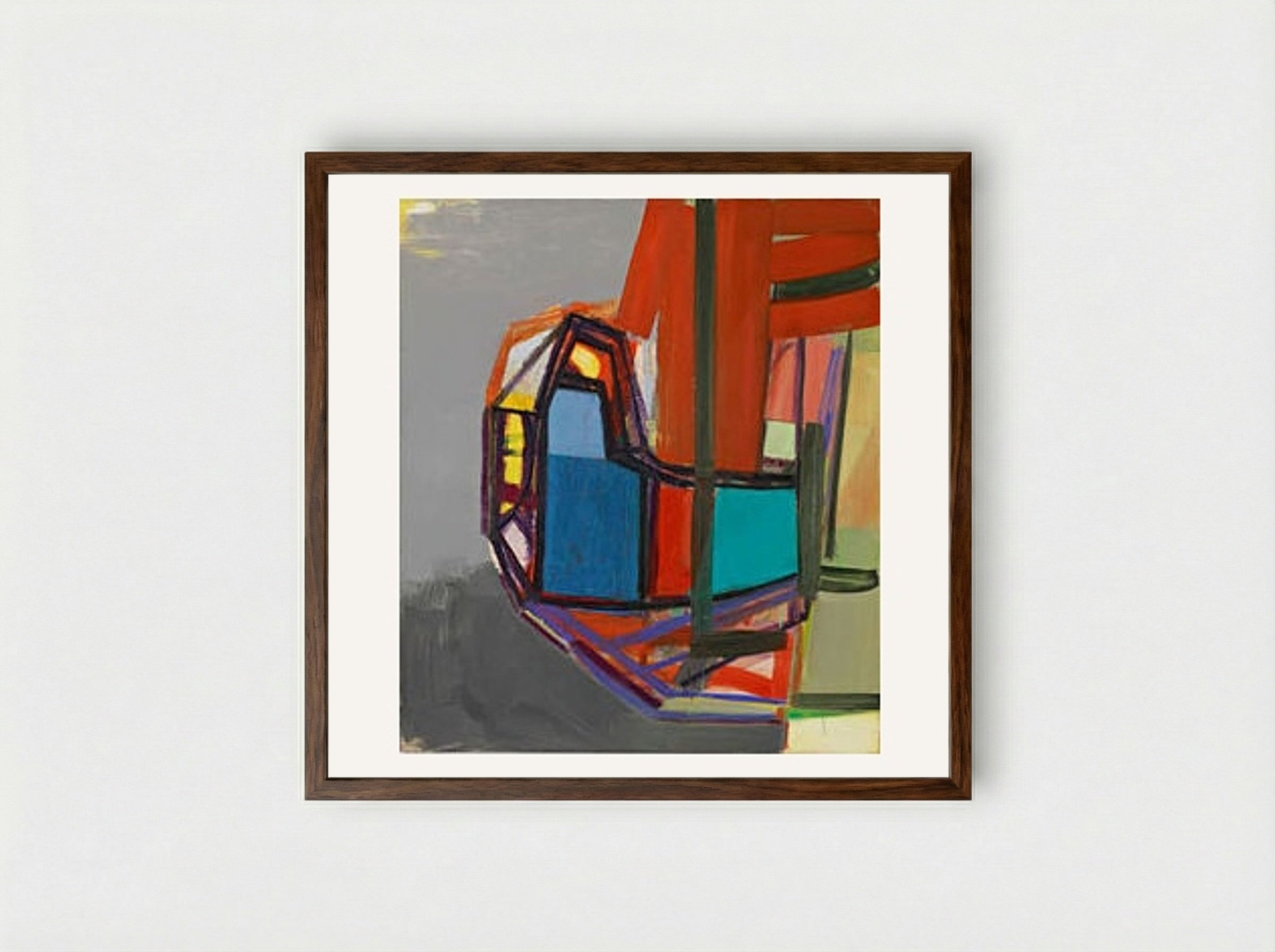 L - Amy Sillman - Framed Print Dark Wood