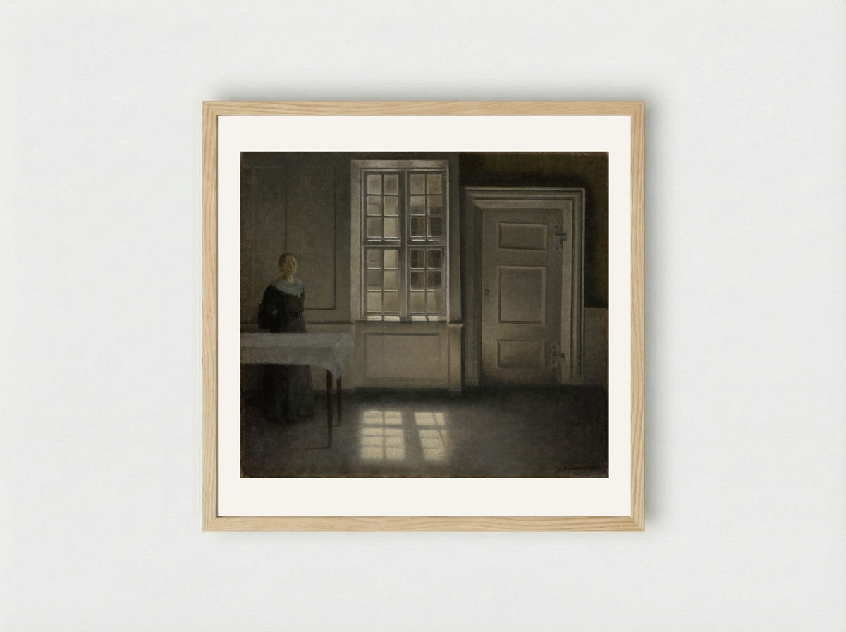 Strandgade, Sunshine - Vilhelm Hammershøi - Framed Print Wood