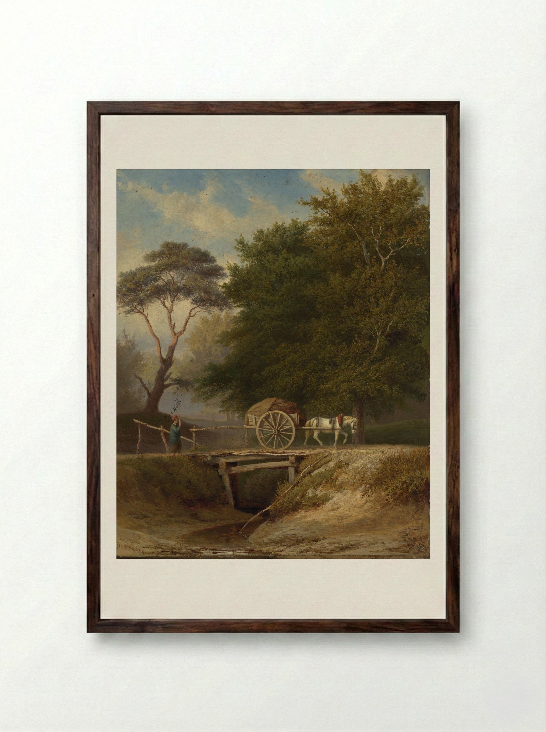 Landschap met brug te Wolfheze - Pierre Louis Dubourcq - Framed Print Dark Wood