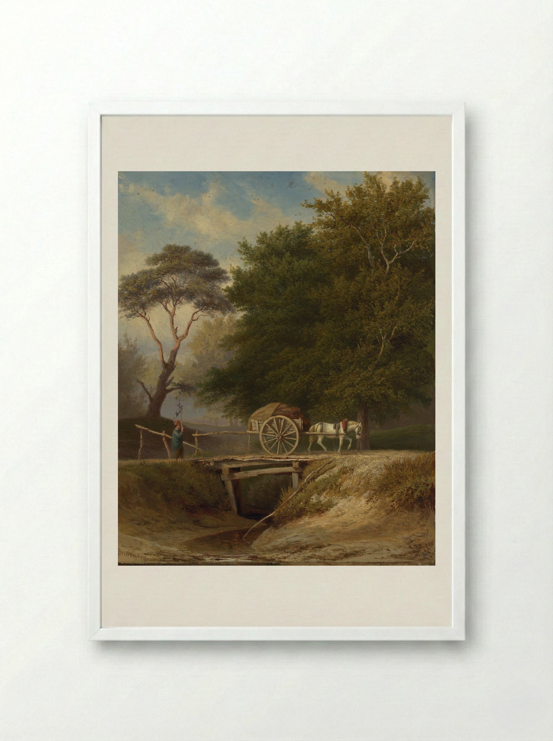 Landschap met brug te Wolfheze - Pierre Louis Dubourcq - Framed Print White