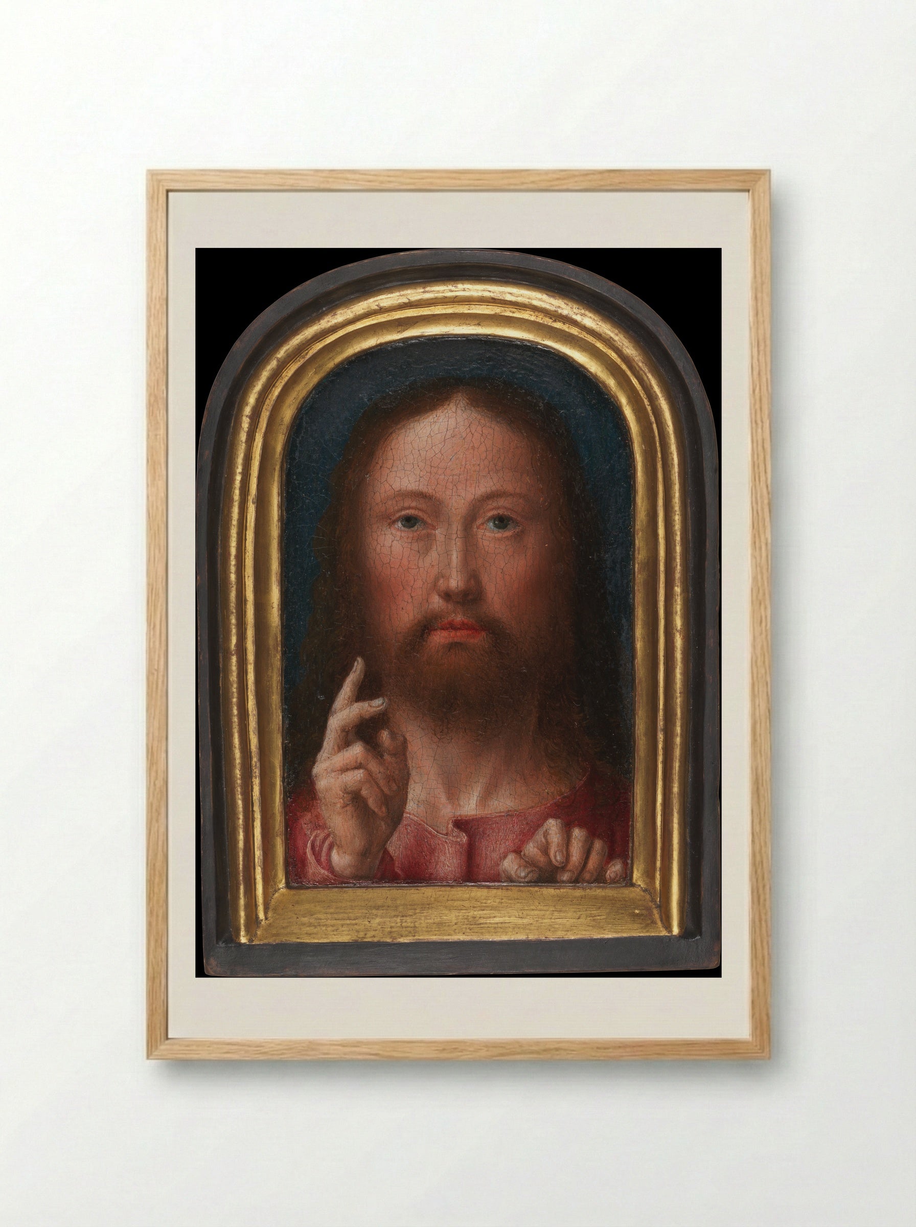 Christ Blessing - Gerard David - Framed Print Wood