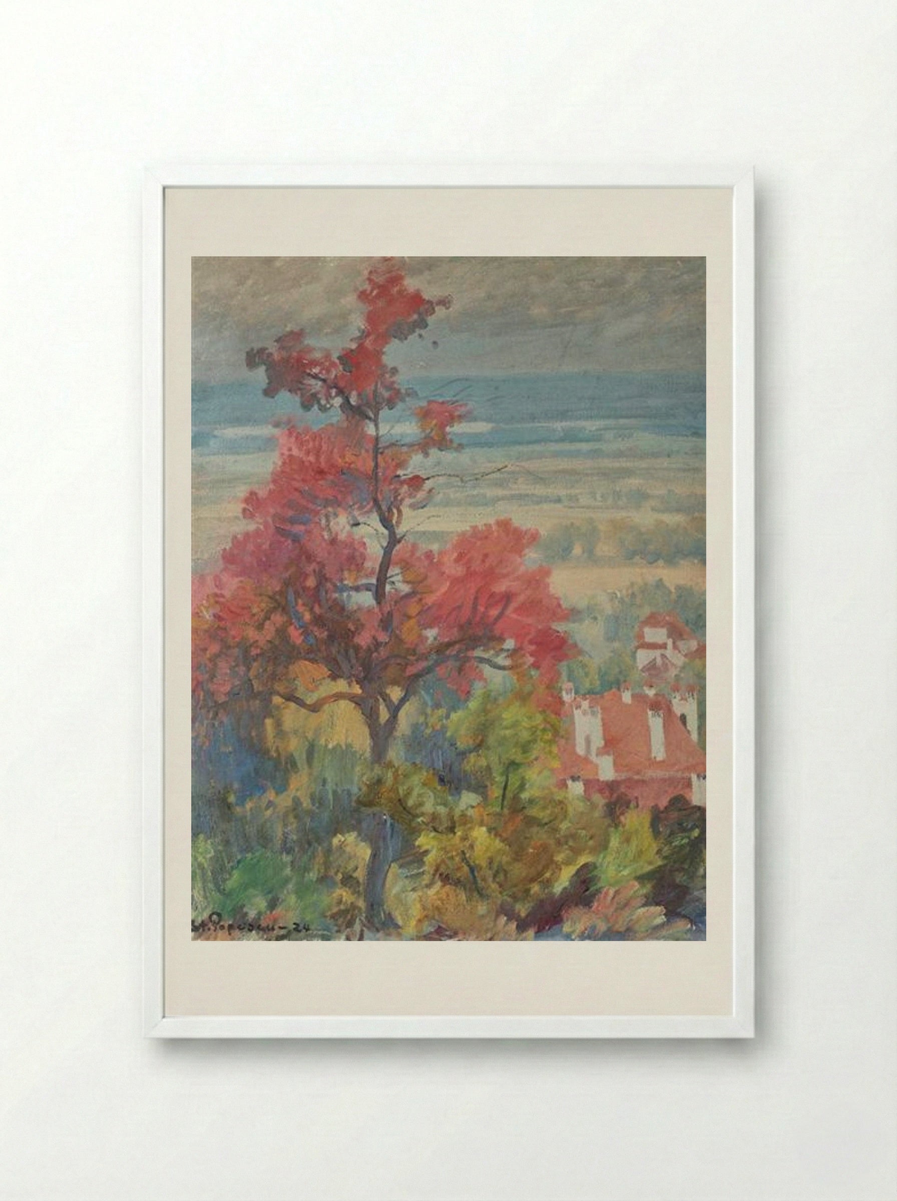 Landscape from Provence - Stefan Popescu - Framed Print White
