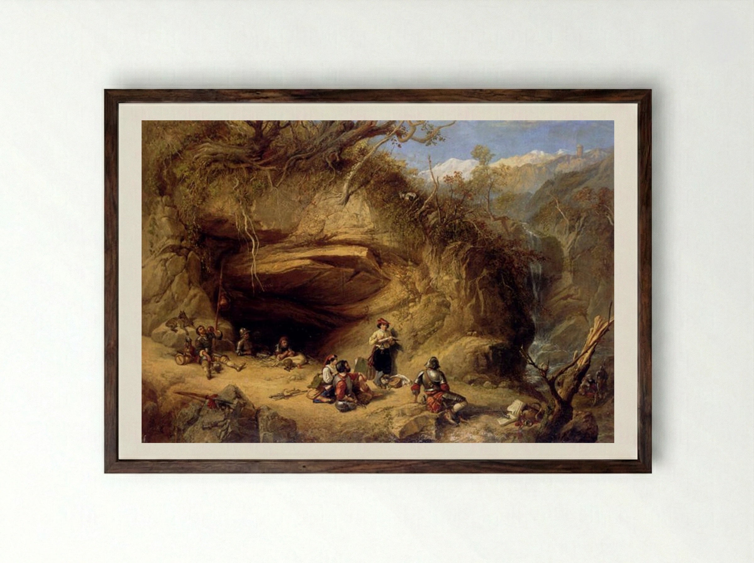 Scene Near Zeldkirch In The Tyrol - William Shayer - Framed Print Dark Wood