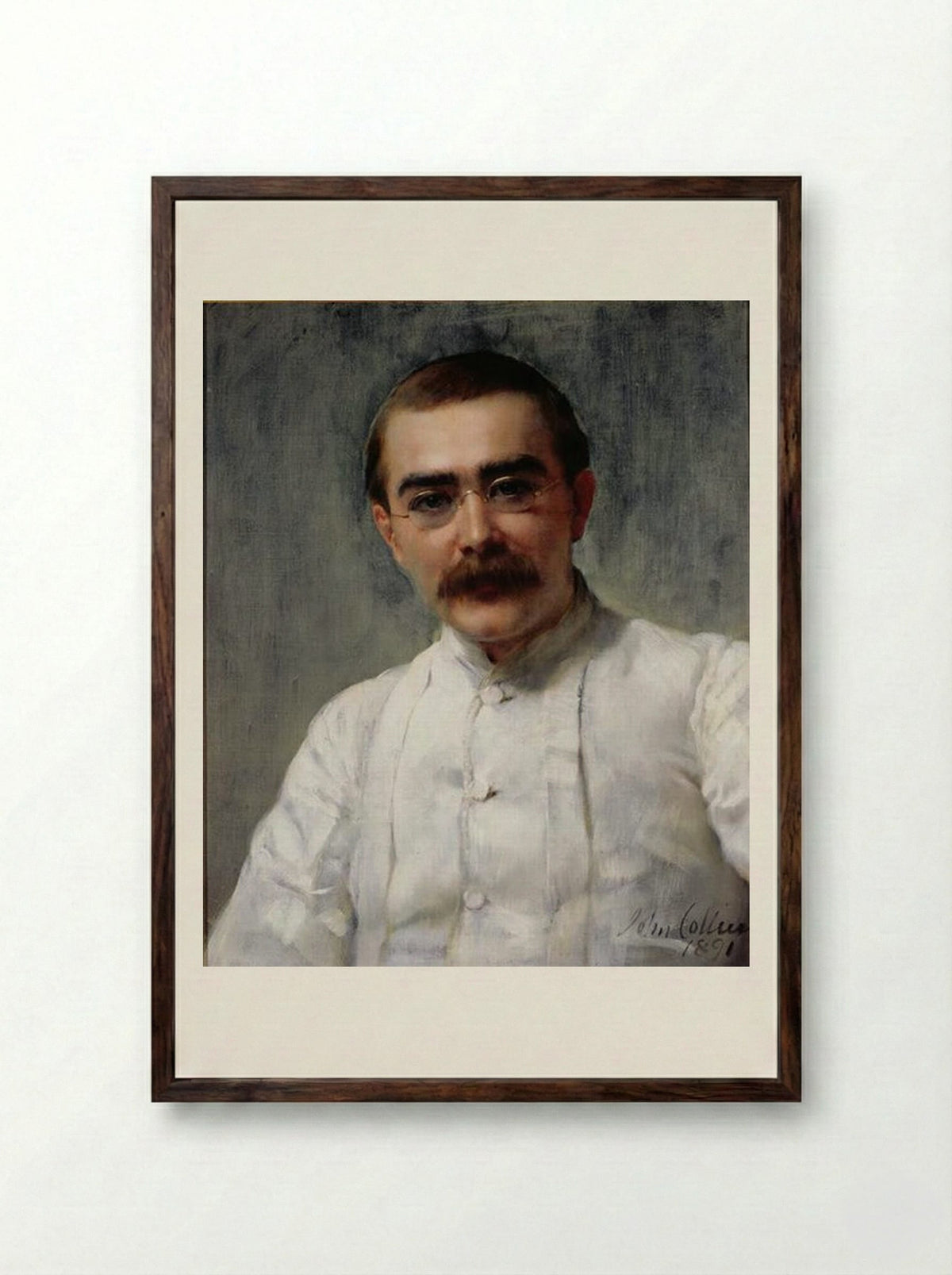 Rudyard Kipling - John Collier - Framed Print Dark Wood