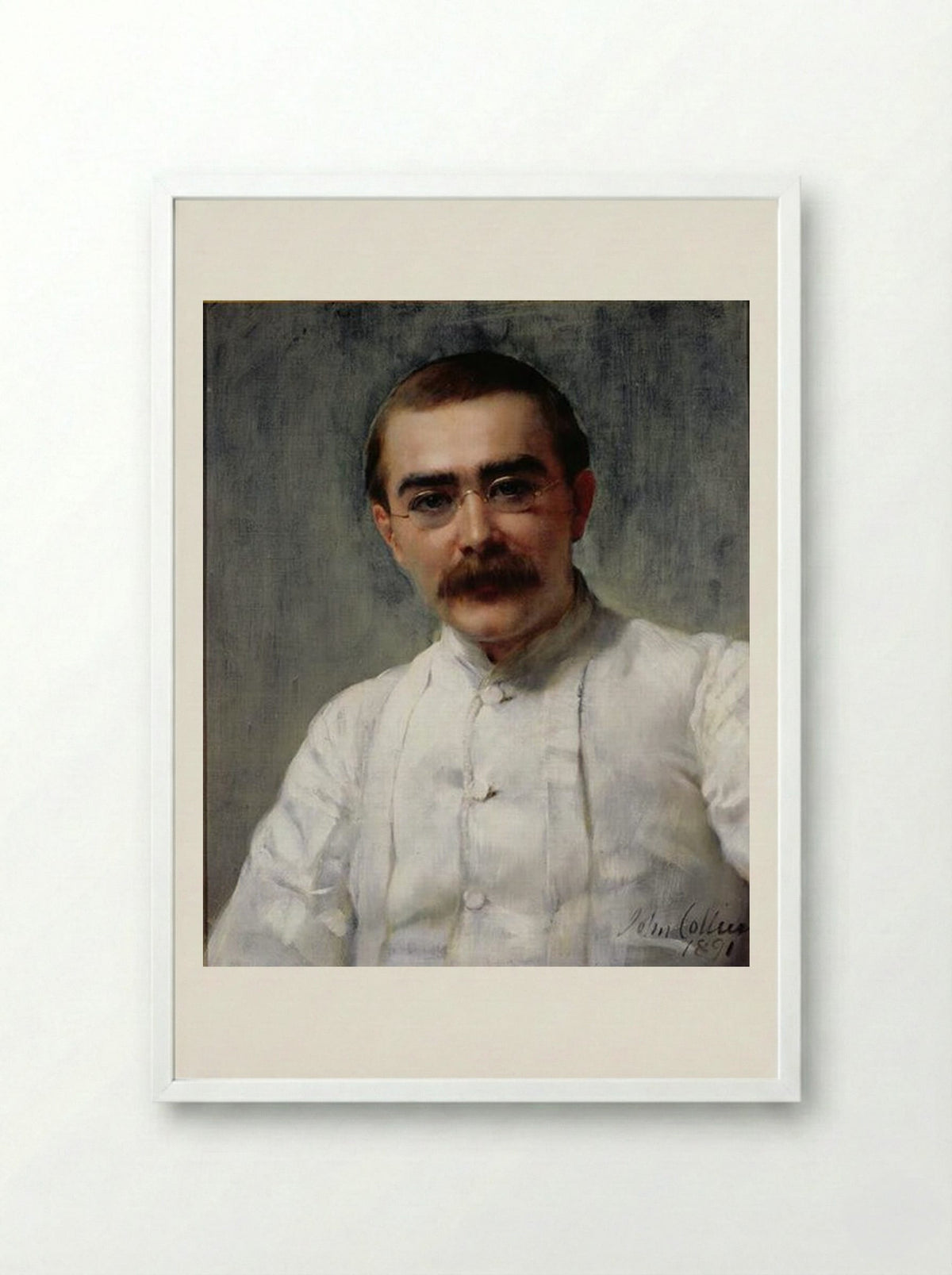 Rudyard Kipling - John Collier - Framed Print White