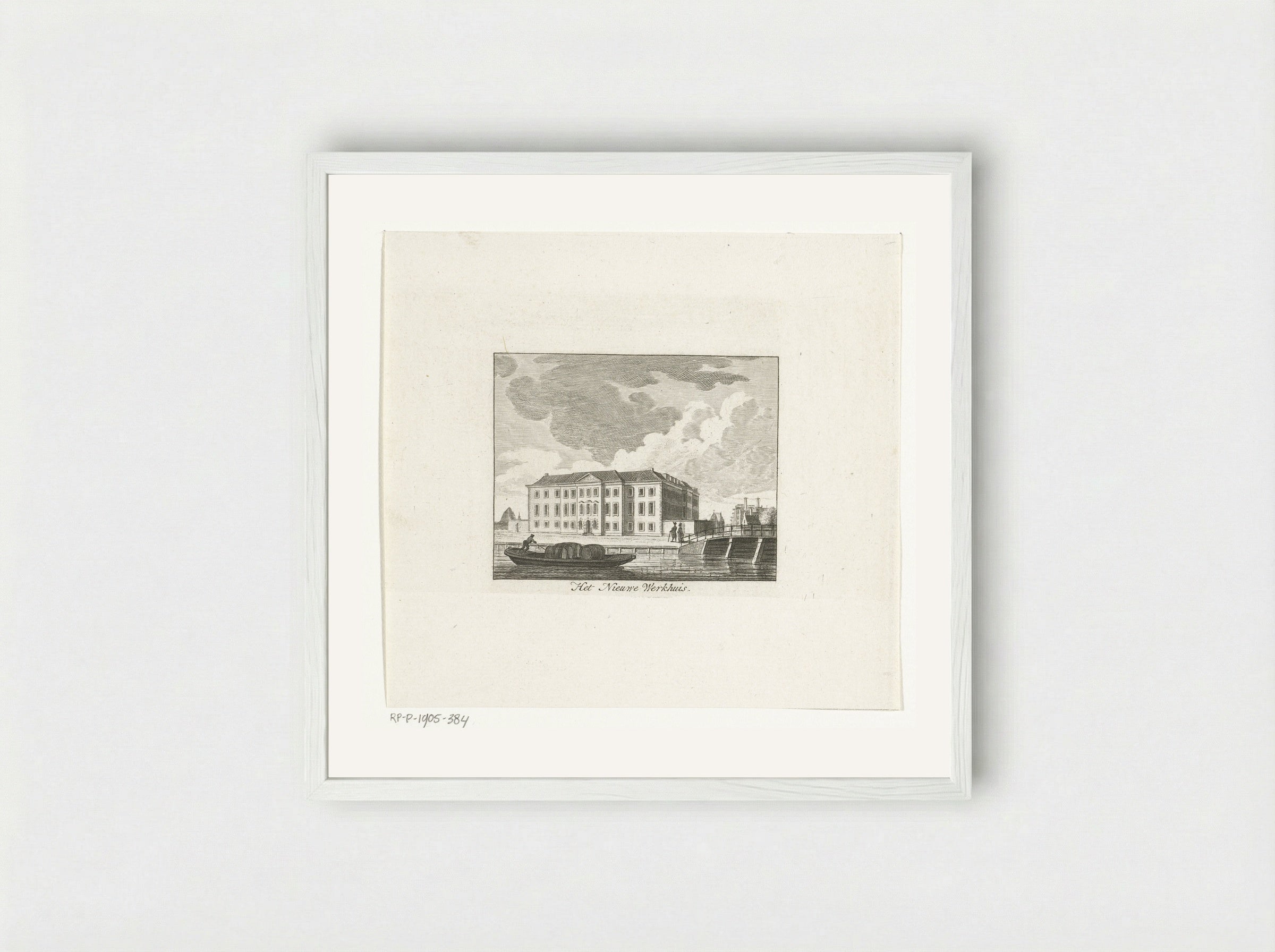 Gezicht op het Nieuwe Werkhuis te Amsterdam - Cornelis Brouwer - Framed Print White