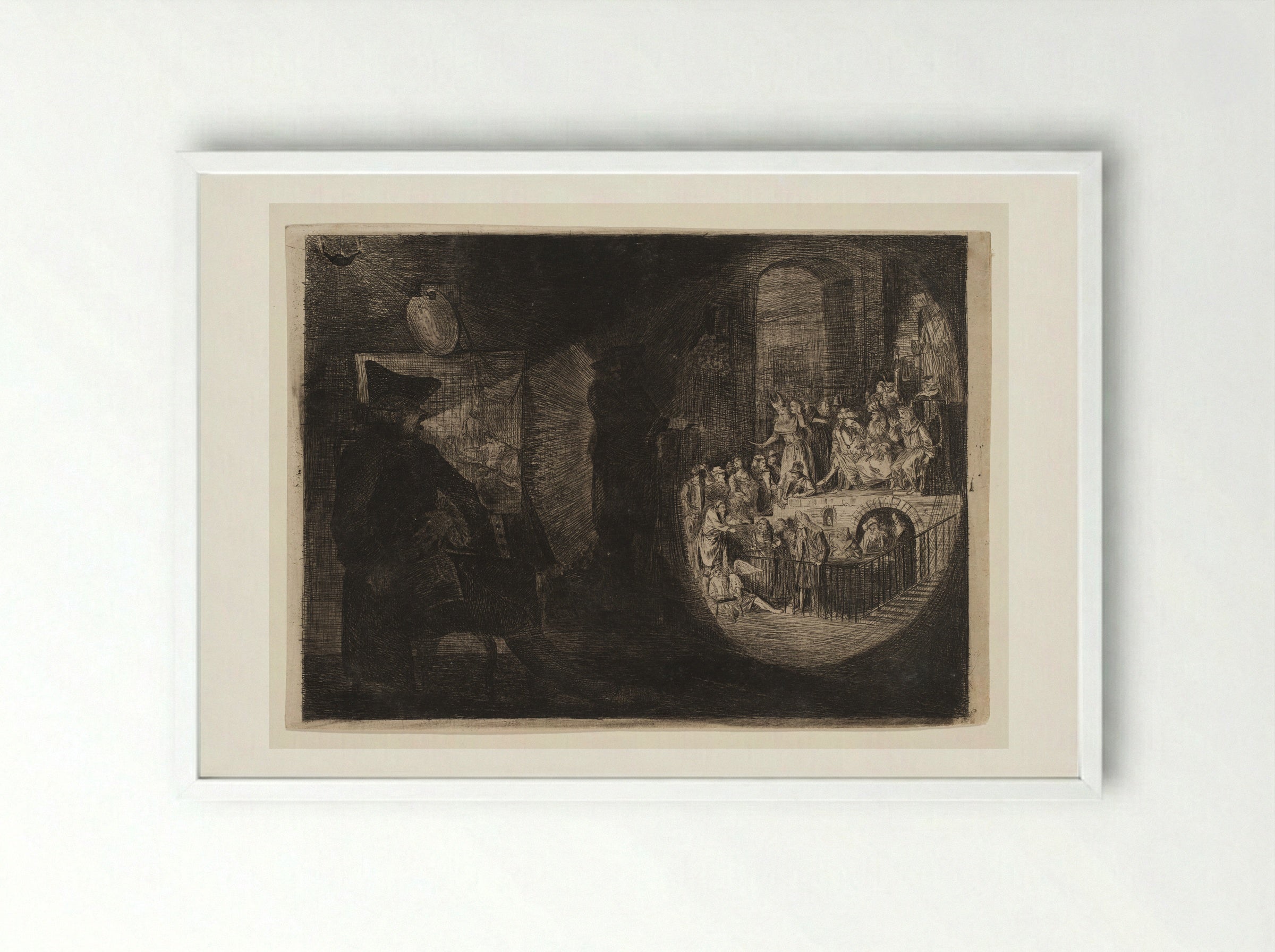 The Magic Lantern, Paul Before Felix - Paul Sandby - Framed Print White